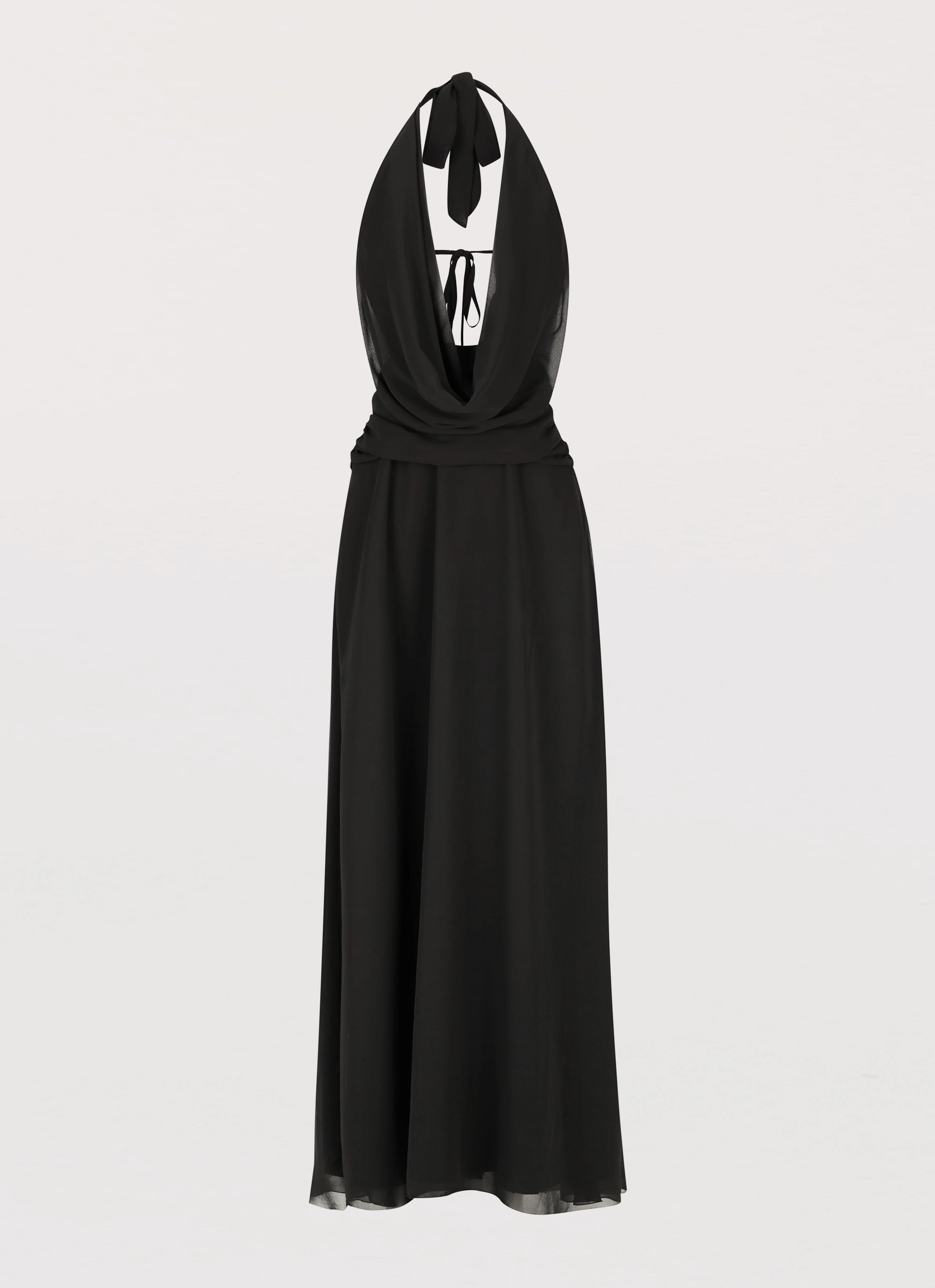 Elysia Chiffon Maxi Dress - Black Trendy Vibe