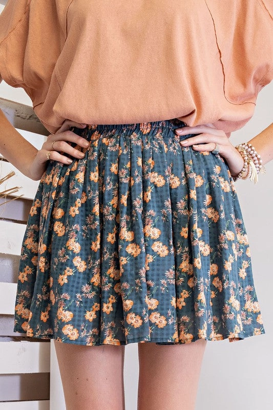 IVY PRINTED COTTON GAUZE MINI SKIRT Lightweight texture Sustainable Innovation