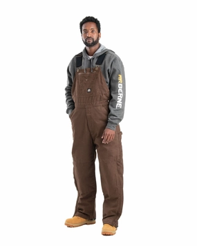 Kangaroo Pocket Berne Mens Heartland Insulated Washed Duck Bark 100% Cotton Bib Overall