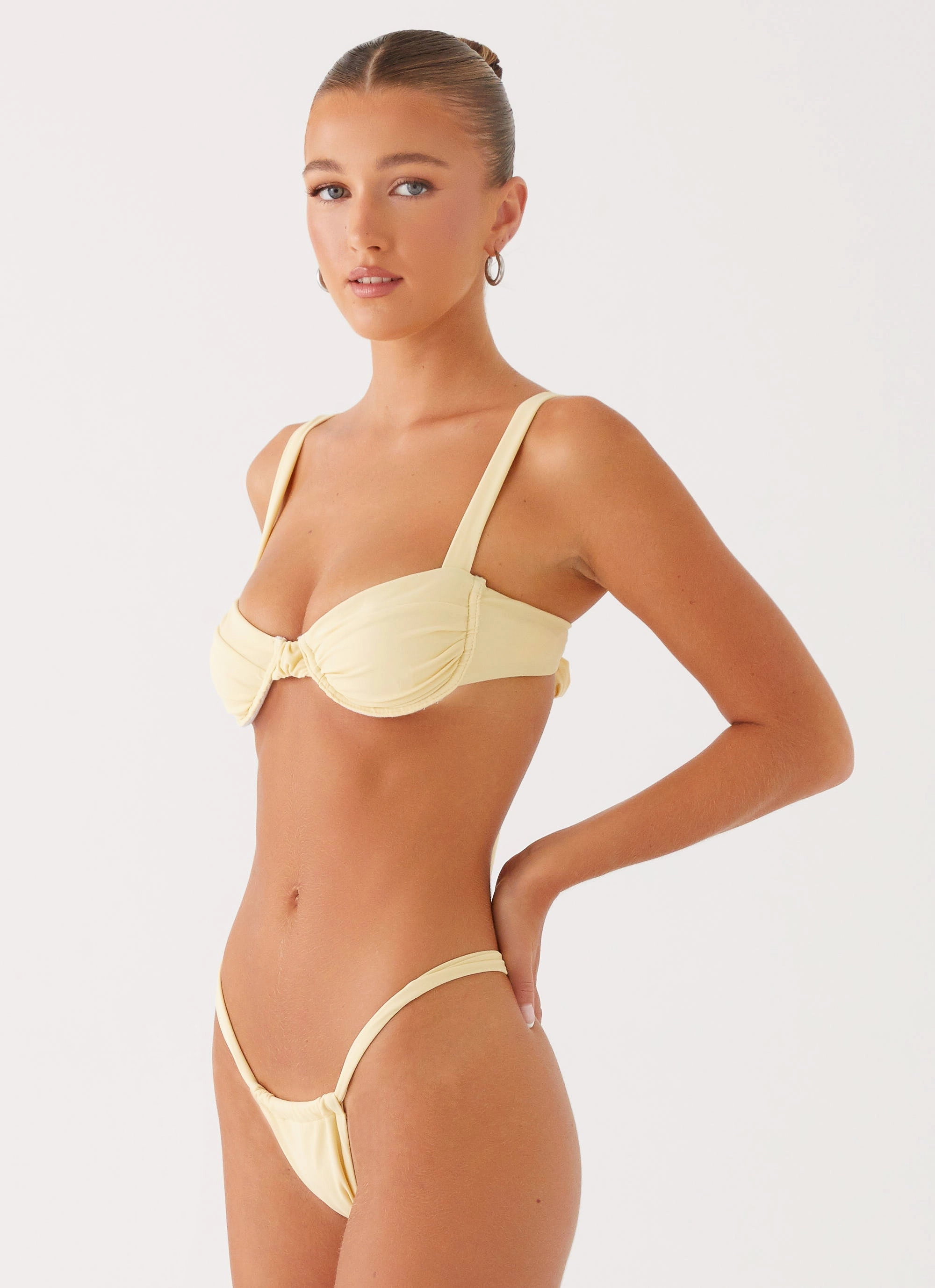 Airlie Scrunch Bikini Bottoms - Yellow Flattering-Cut Reinforced Stress Points