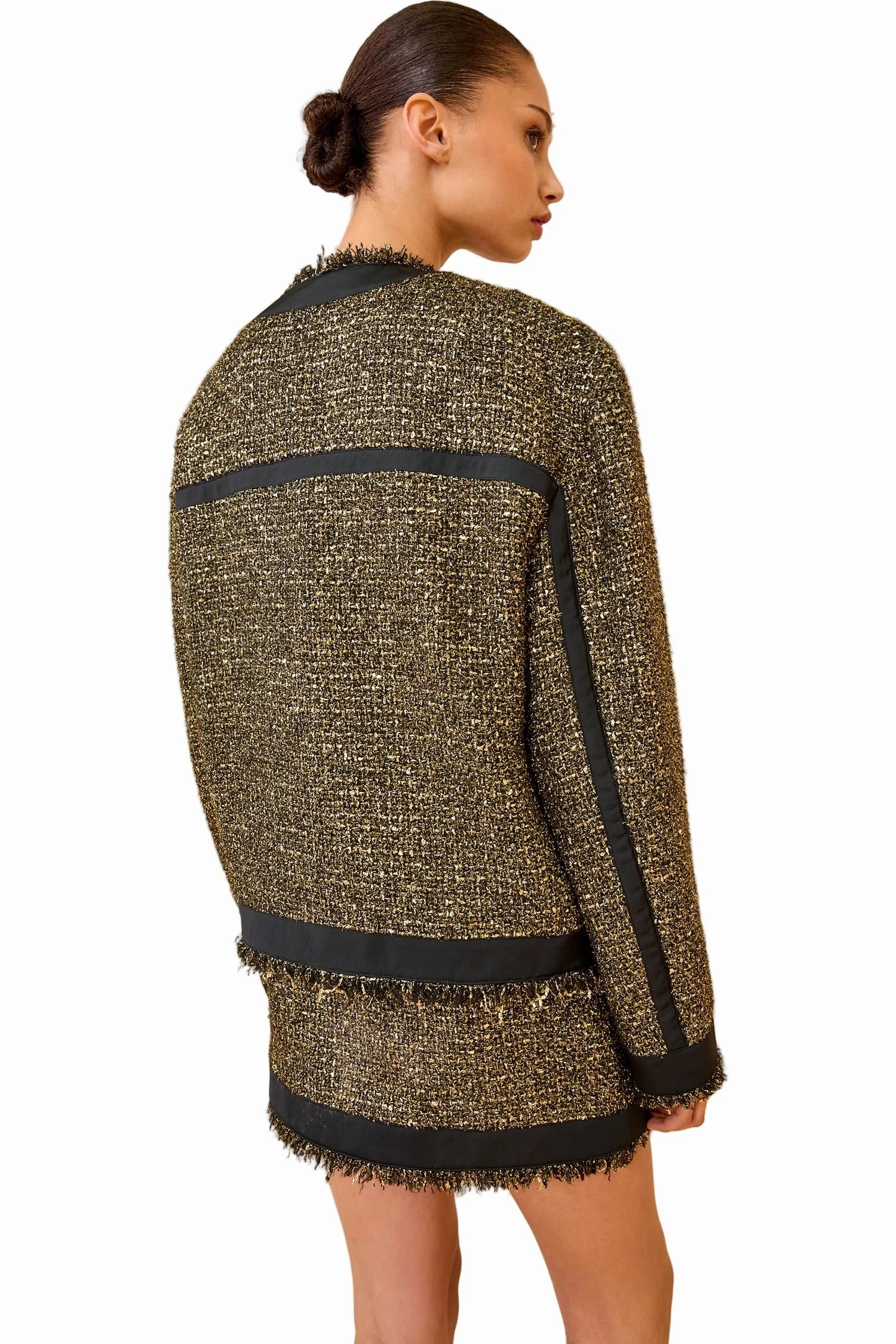Carmella Tweed Coat in Tapestry Reflective Safety Details Static Dissipating Threading