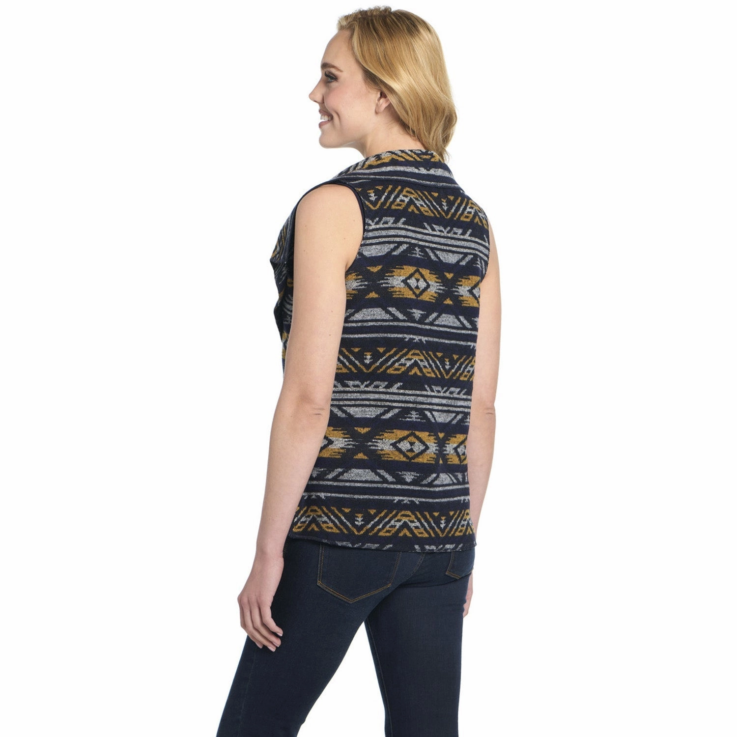 Cripple Creek Womens Open Front Blanket Wrap Scotch Blue 100% Polyester Vest Outdoor Trip