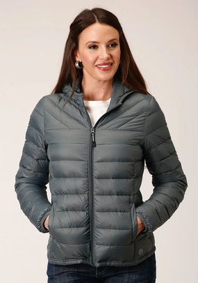 Extended Coverage Style Staple Roper Womens Parachute Down Silver Sage 100% Nylon Softshell Jacket
