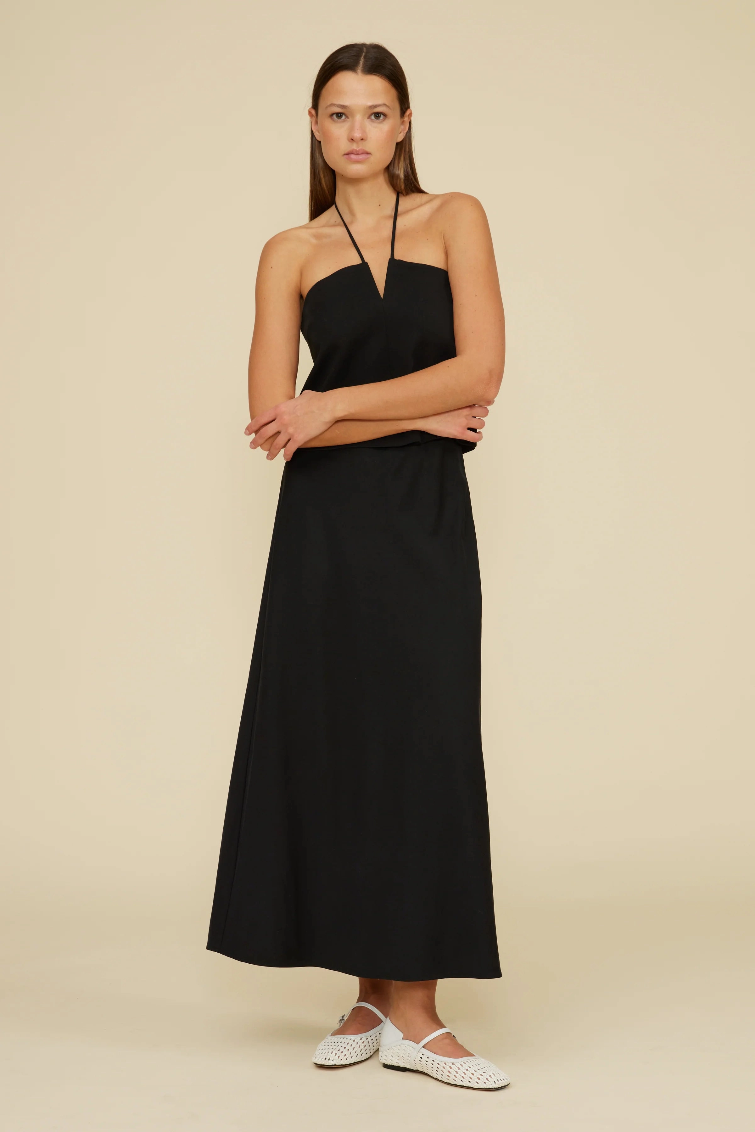 Stassi Bias Midi Skirt - Black Machine washable StainResistantCoating