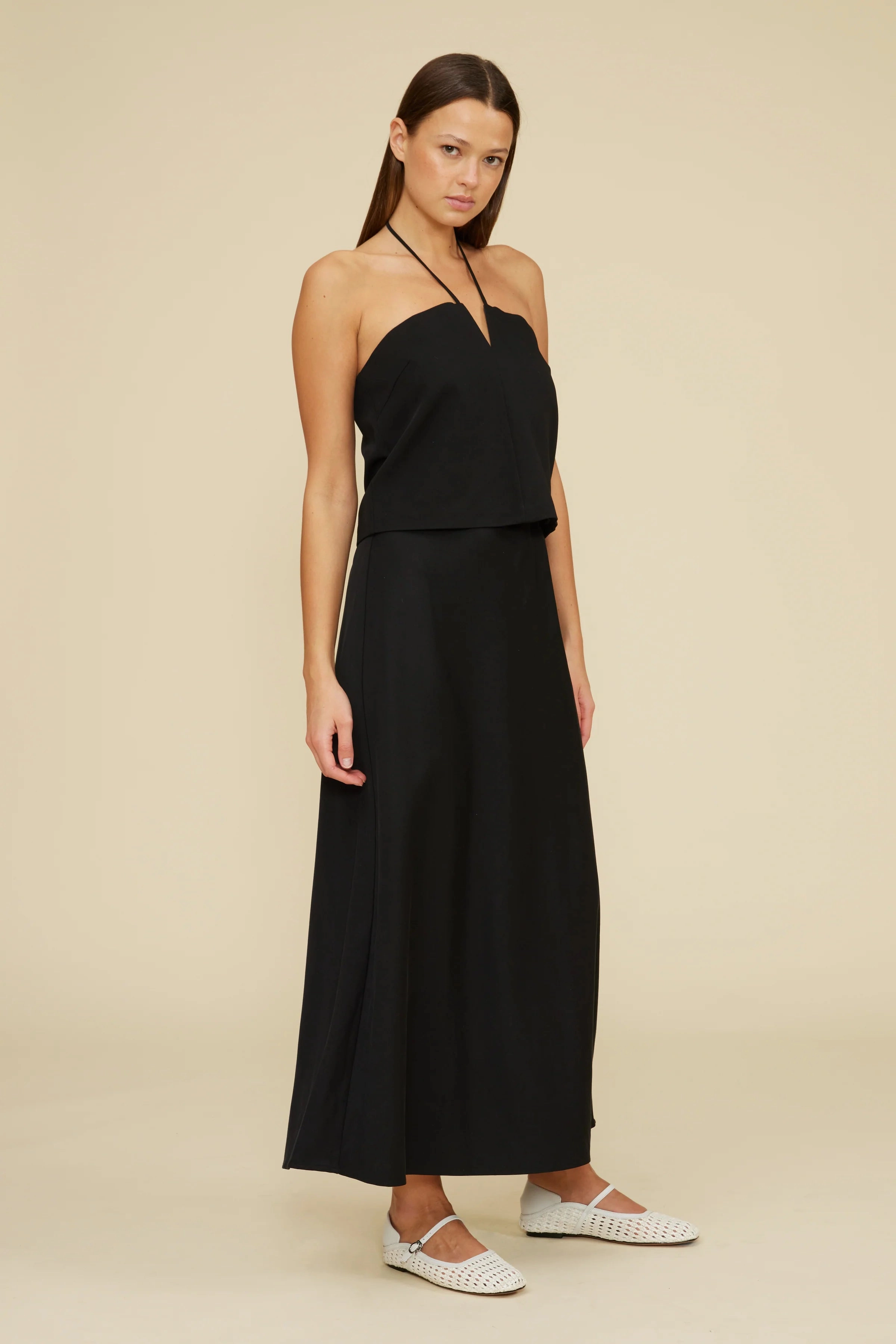 Stassi Bias Midi Skirt - Black Soft Material