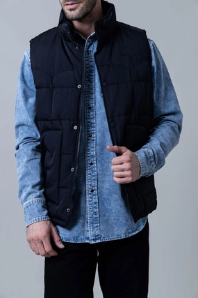 Breathable fabric tech Daily Commute Kimes Ranch Mens Muir Trail Quilted Black Poly/Nylon Softshell Vest