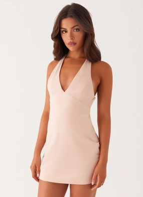 Flexible Cut Angie Mini Dress - Baby Pink