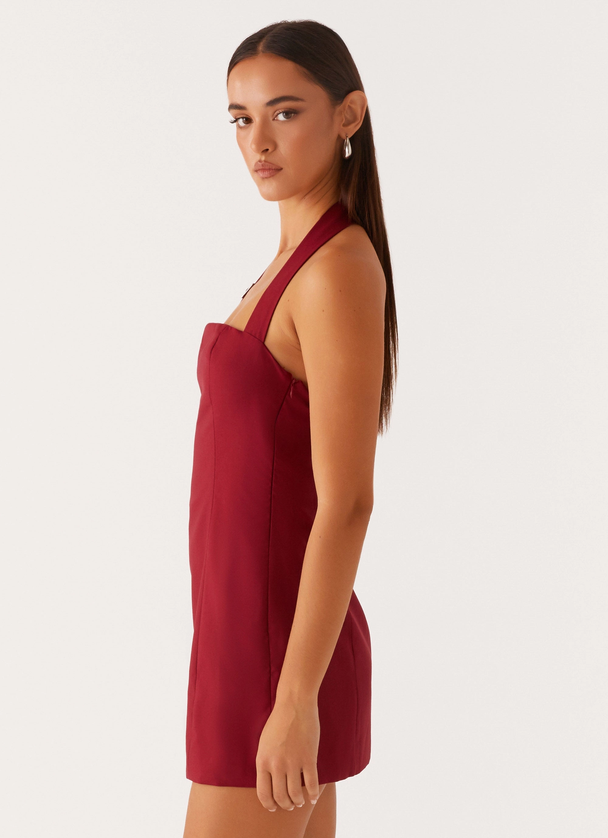 Bianca Halter Dress - Red Chill Base Flowing Layers