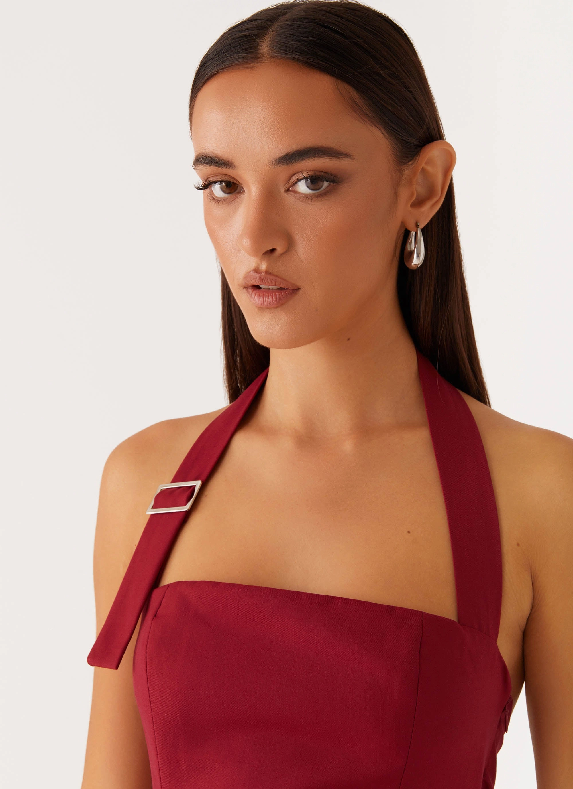 Soft Contour Bianca Halter Dress - Red