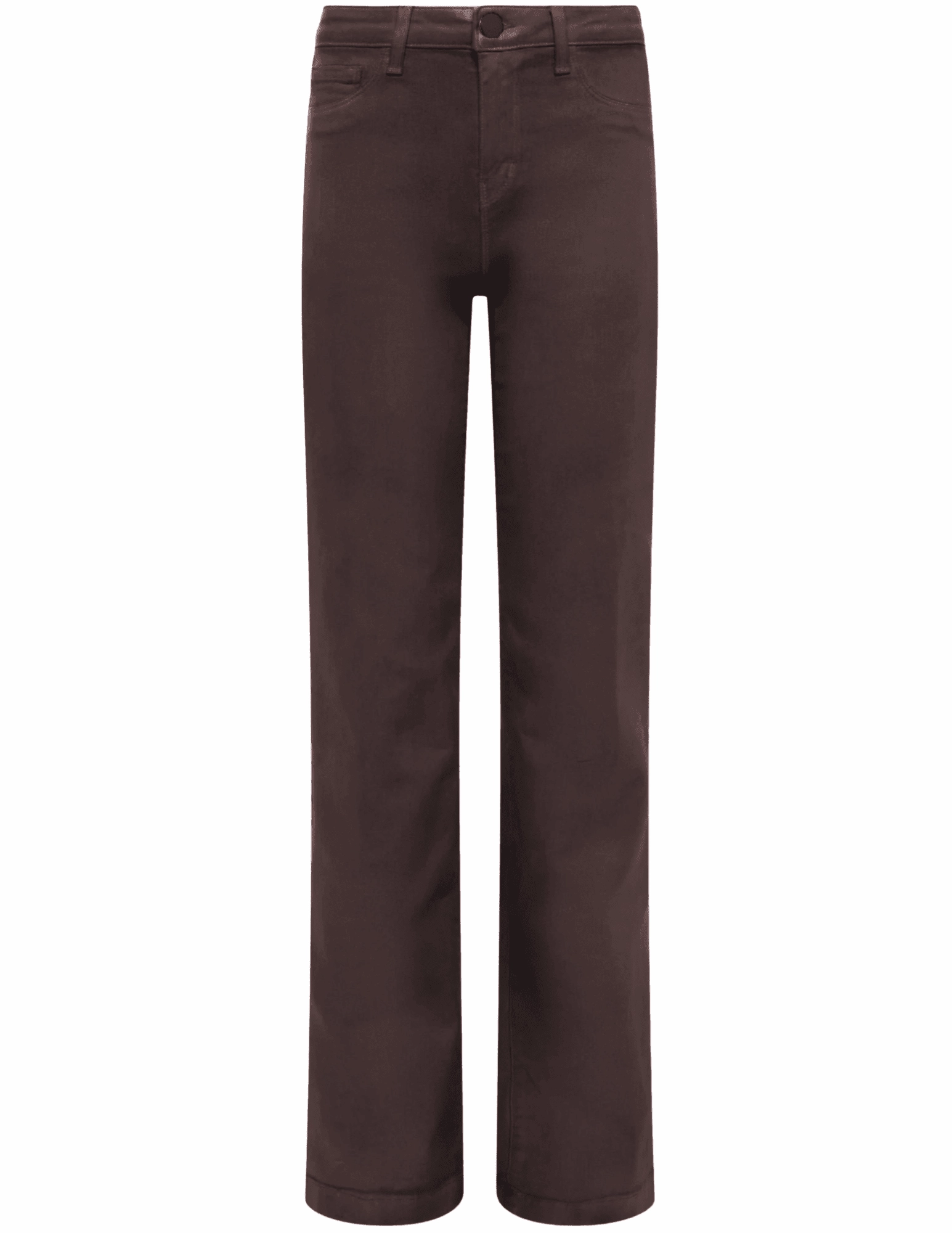 L'AGENCE Scottie Coated High Rise Wide Leg Jeans in Chocolate Coated Smart Outfit Bootcut style