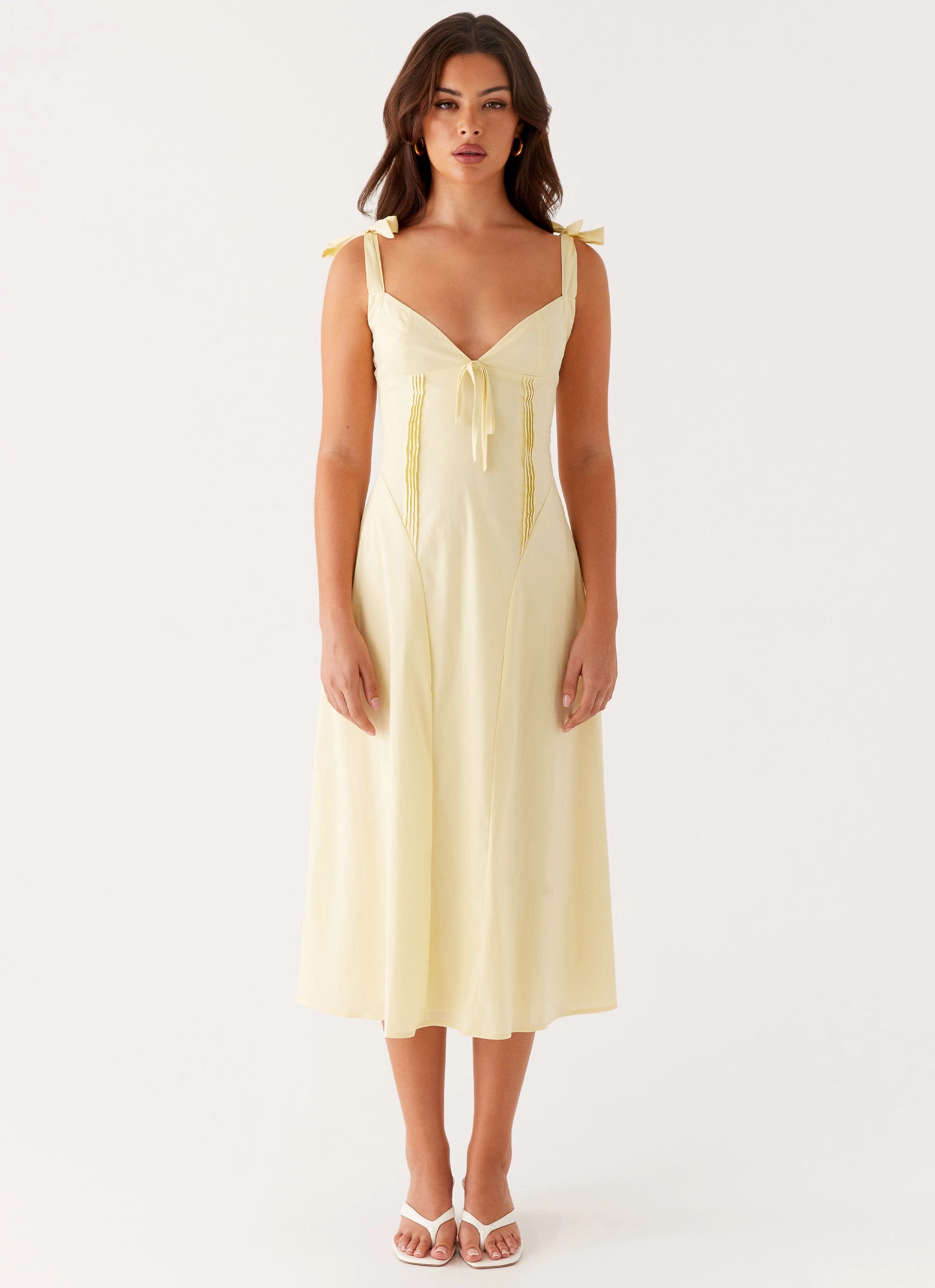 Gentle Motion Chic and Flattering Adela Midi Dress - Yellow