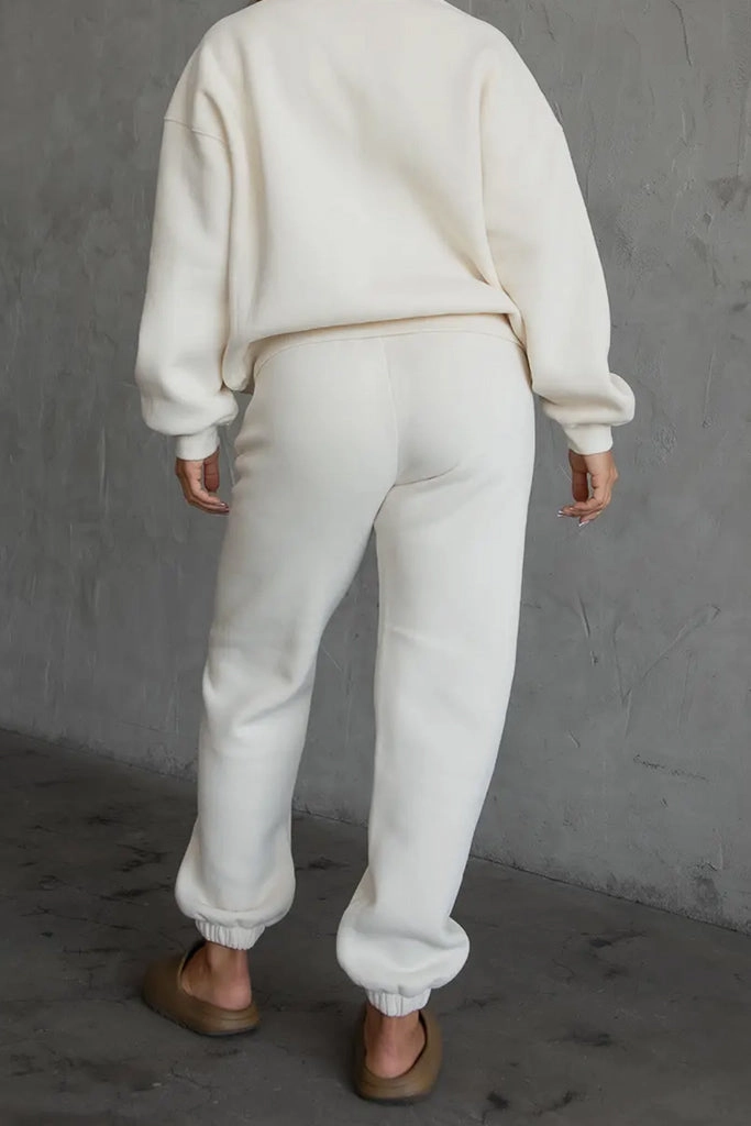 Cozy High Waisted Sweatpants Stretch Woven Material Eco friendly materials