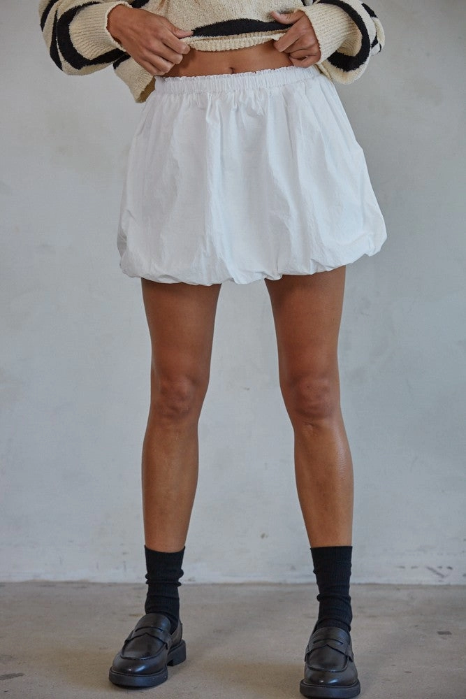 LightweightDesign WrinkleFree Fabric Briony Bubble Mini Skort - White