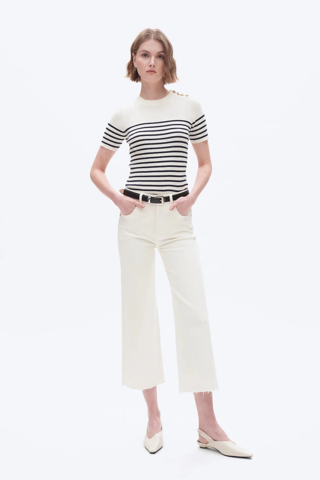 Modern Design High Rise Wide Leg Denim Jeans