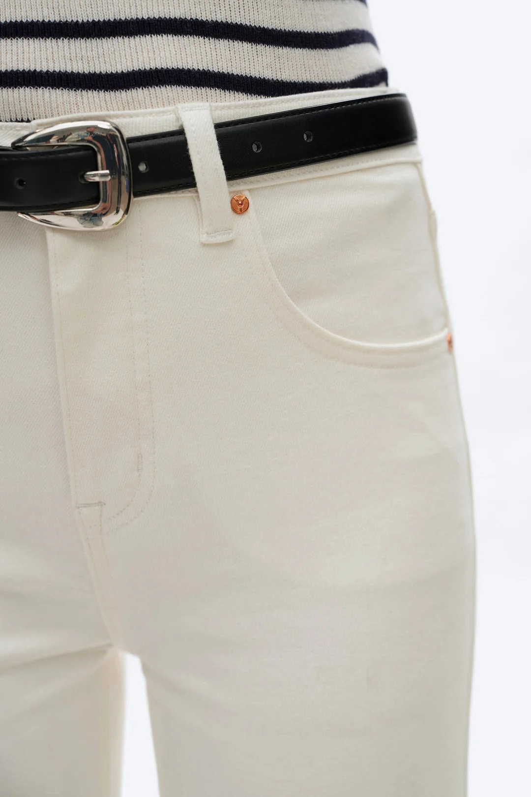 High Rise Wide Leg Denim Jeans Active Blouse Office Look