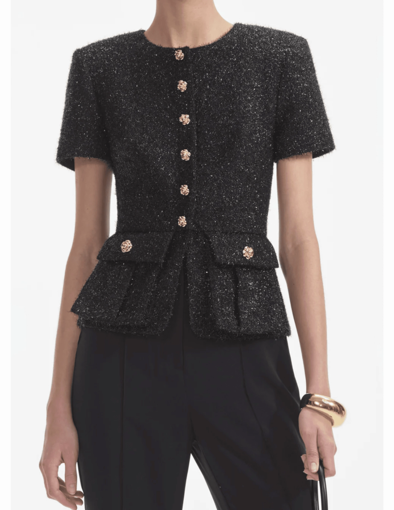 StaticDissipative Self-Portrait Tinsel Boucle Jumpsuit SALE