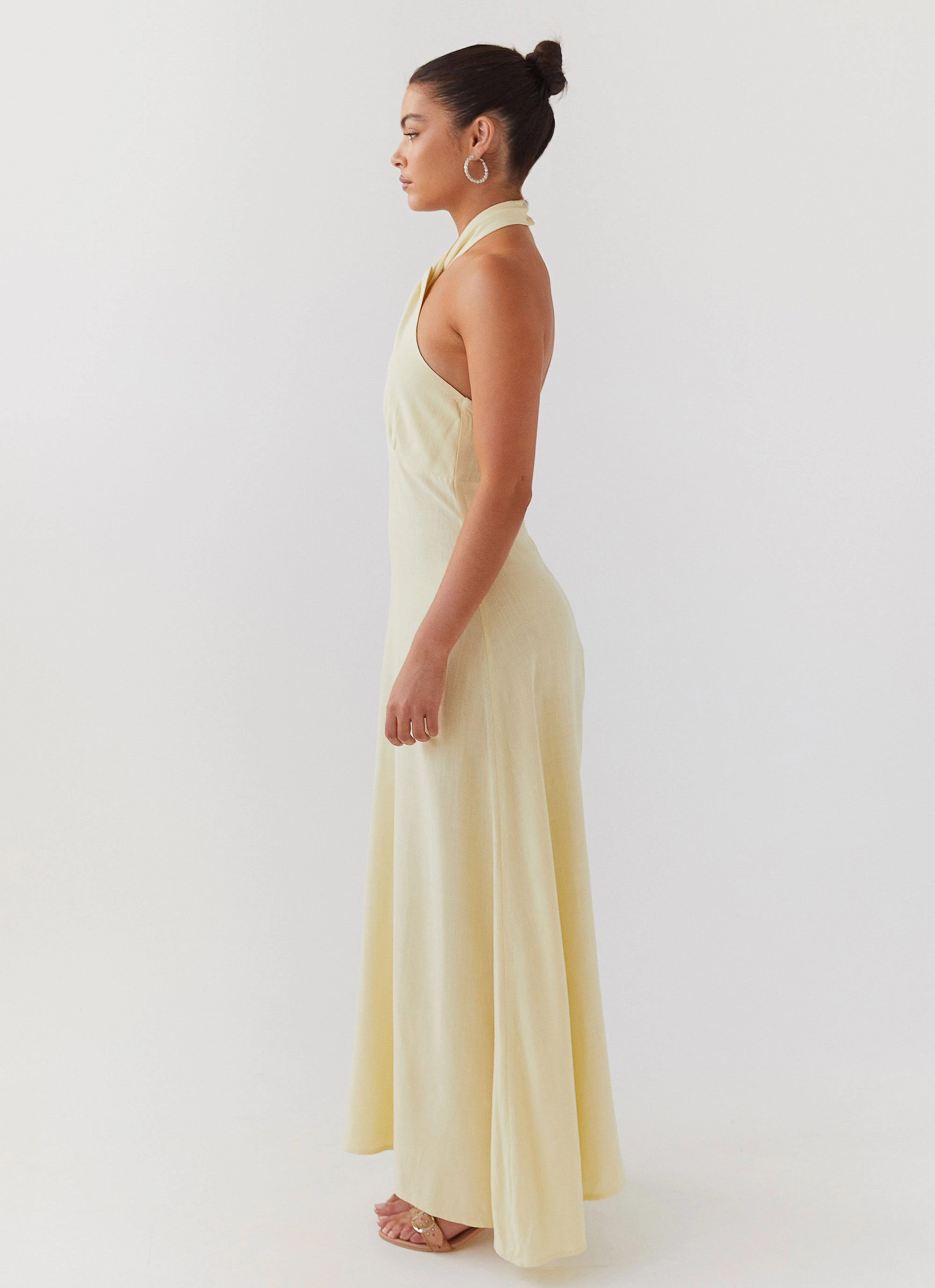 Adrienne Linen Maxi Dress - Lemon All Purpose
