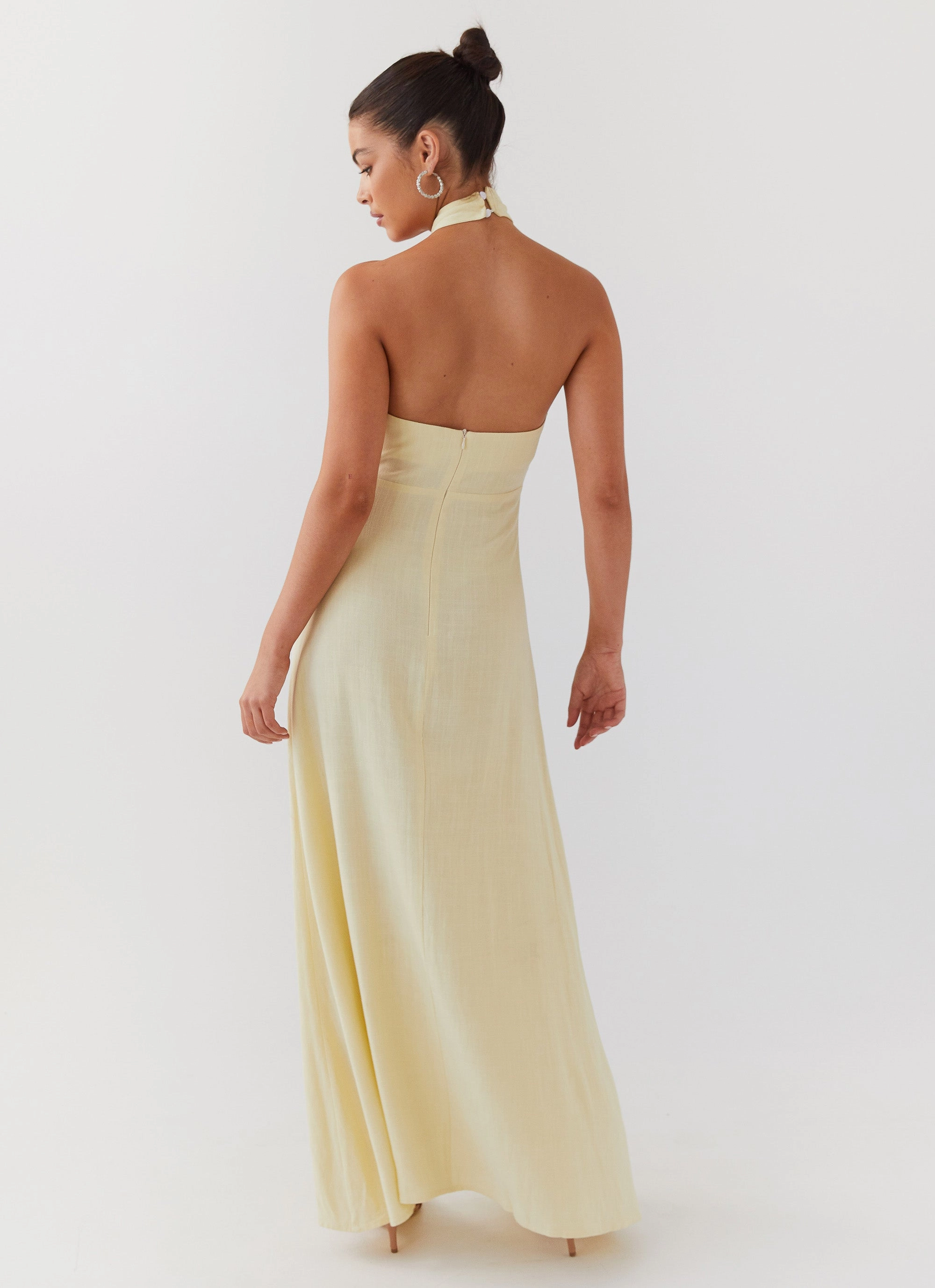 Knit Cool Adrienne Linen Maxi Dress - Lemon