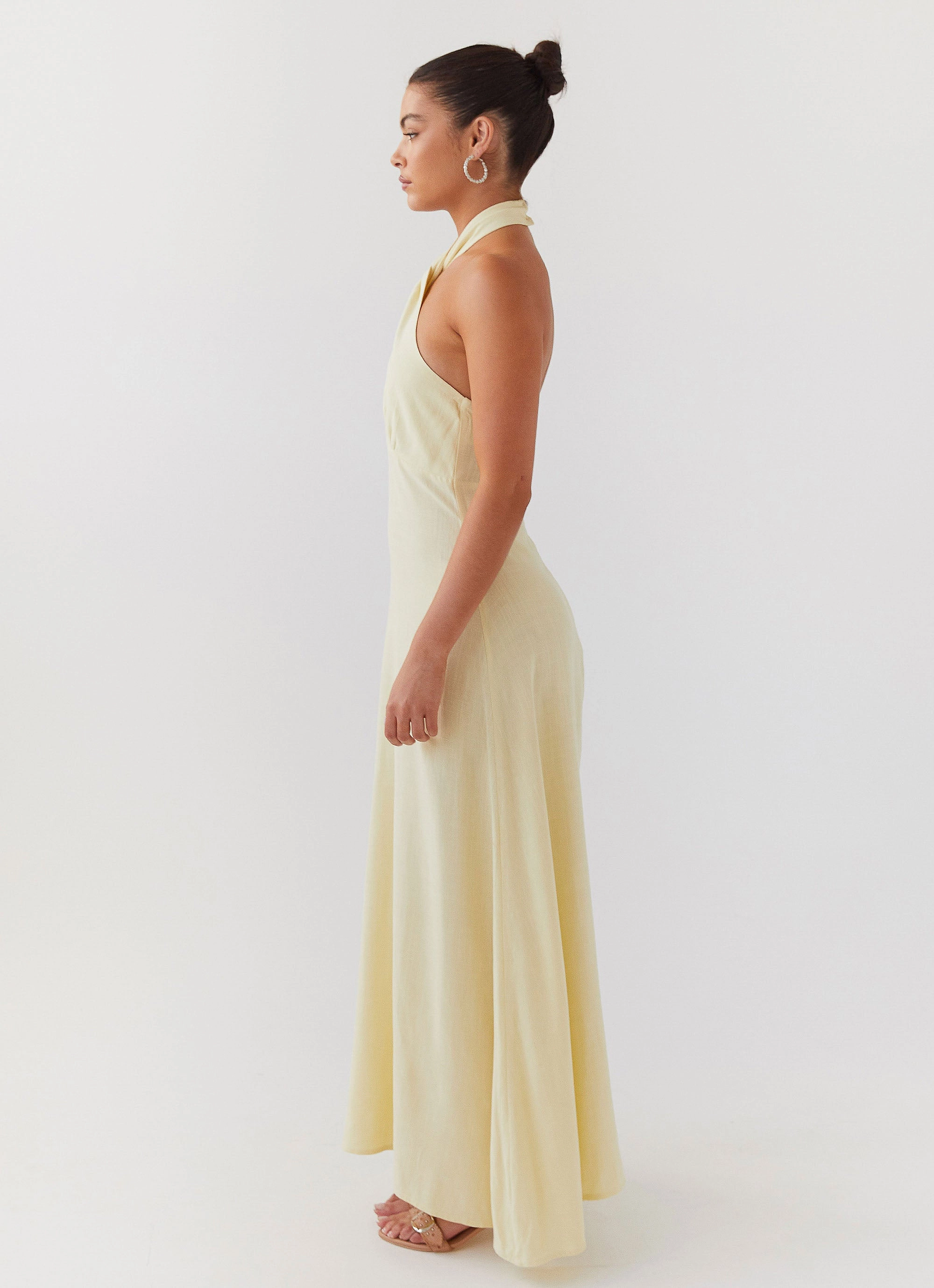 Layering Comfort Adrienne Linen Maxi Dress - Lemon