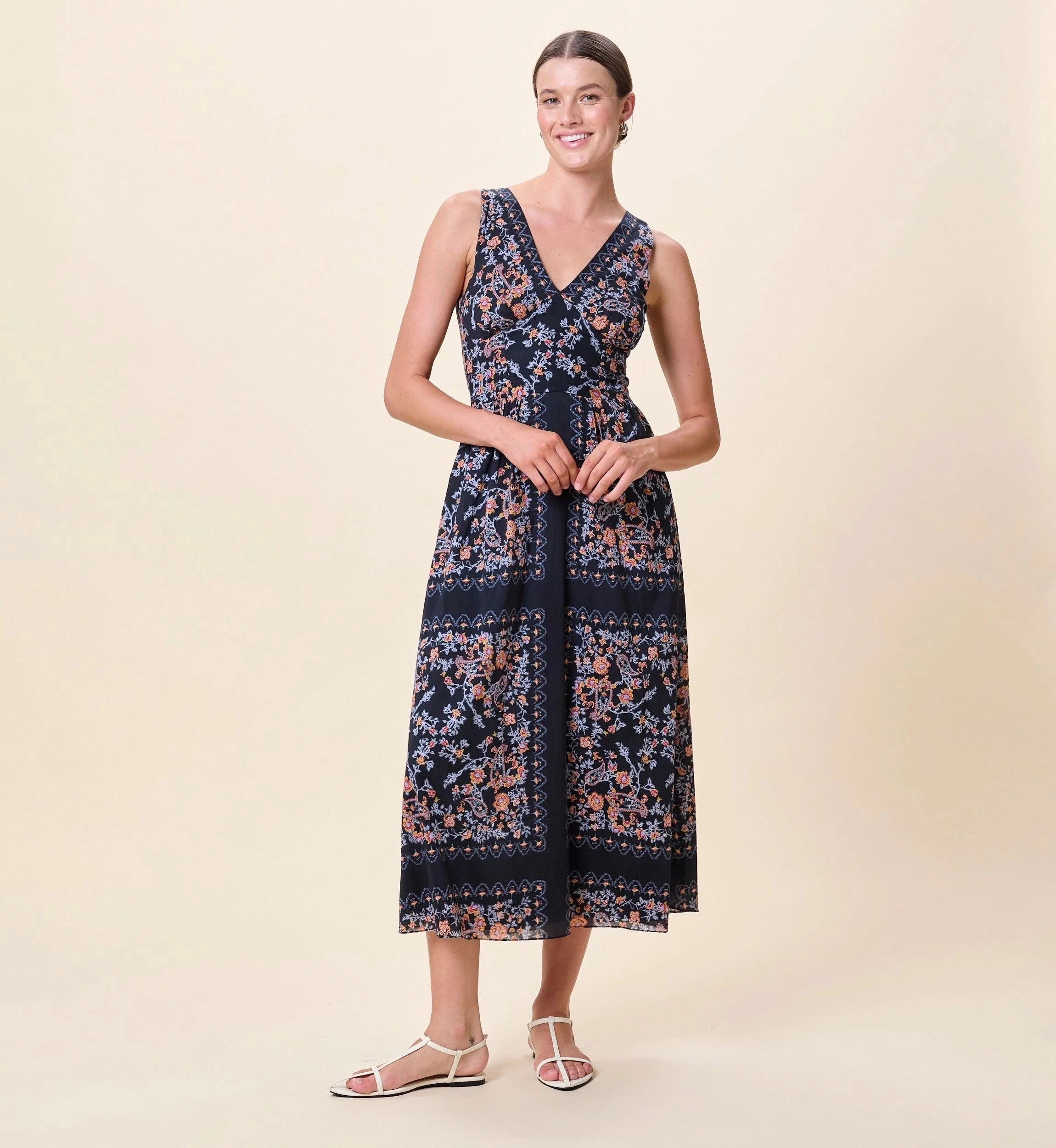 LowProfileSeams Machine Washable Fabric Constance Ankle Dress | Dark La Ramos