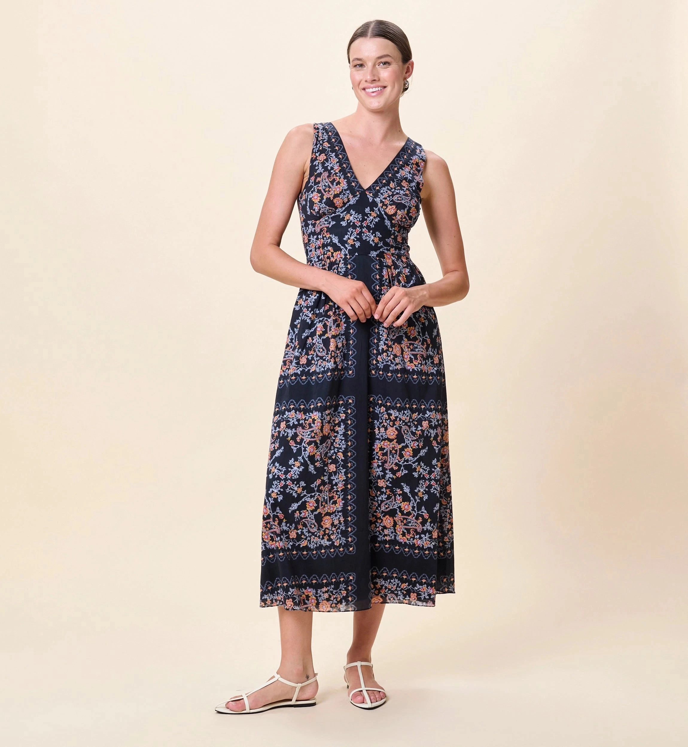 Tie-dye Cozy Wearable Constance Ankle Dress | Dark La Ramos