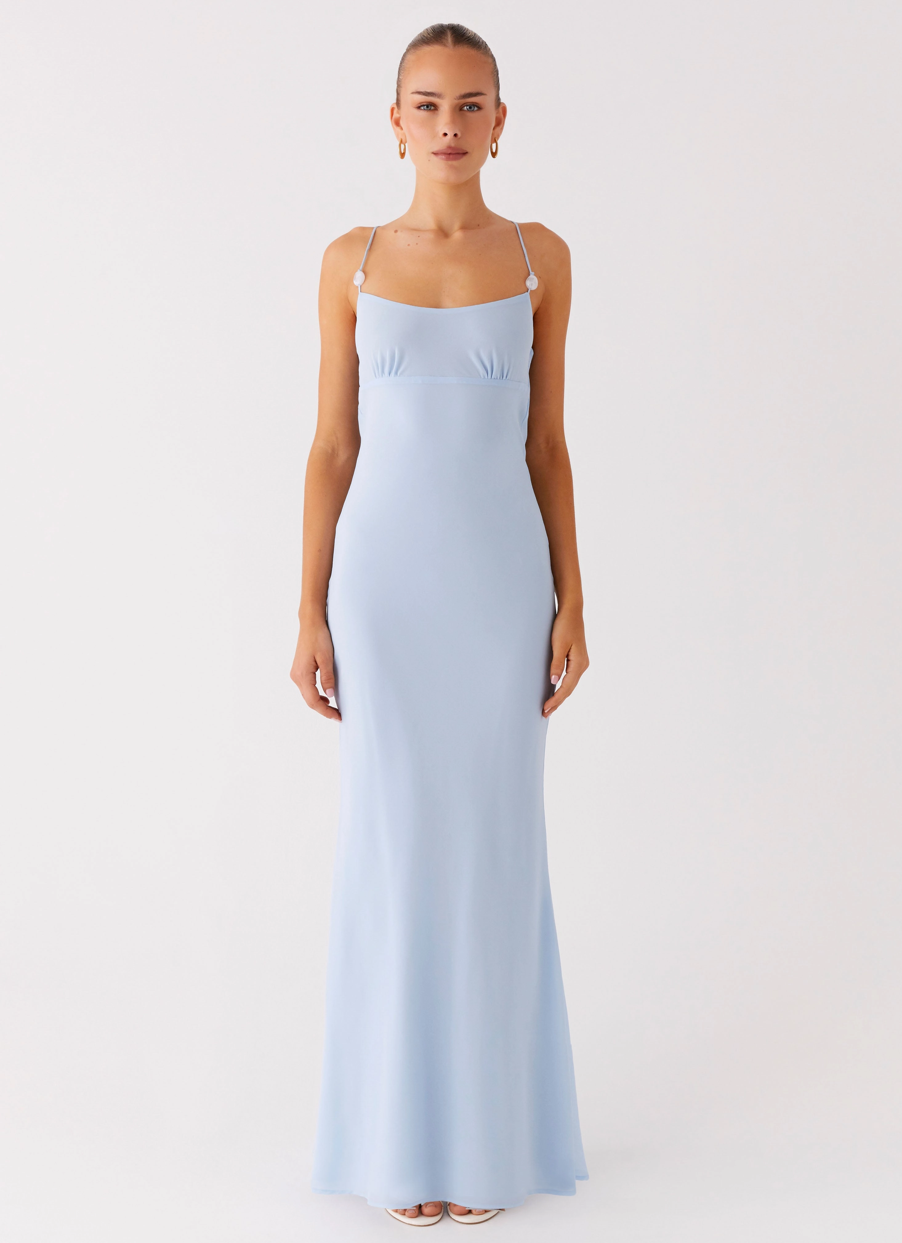 Sister Glow Repair-Friendly Cabello Maxi Dress - Pale Blue