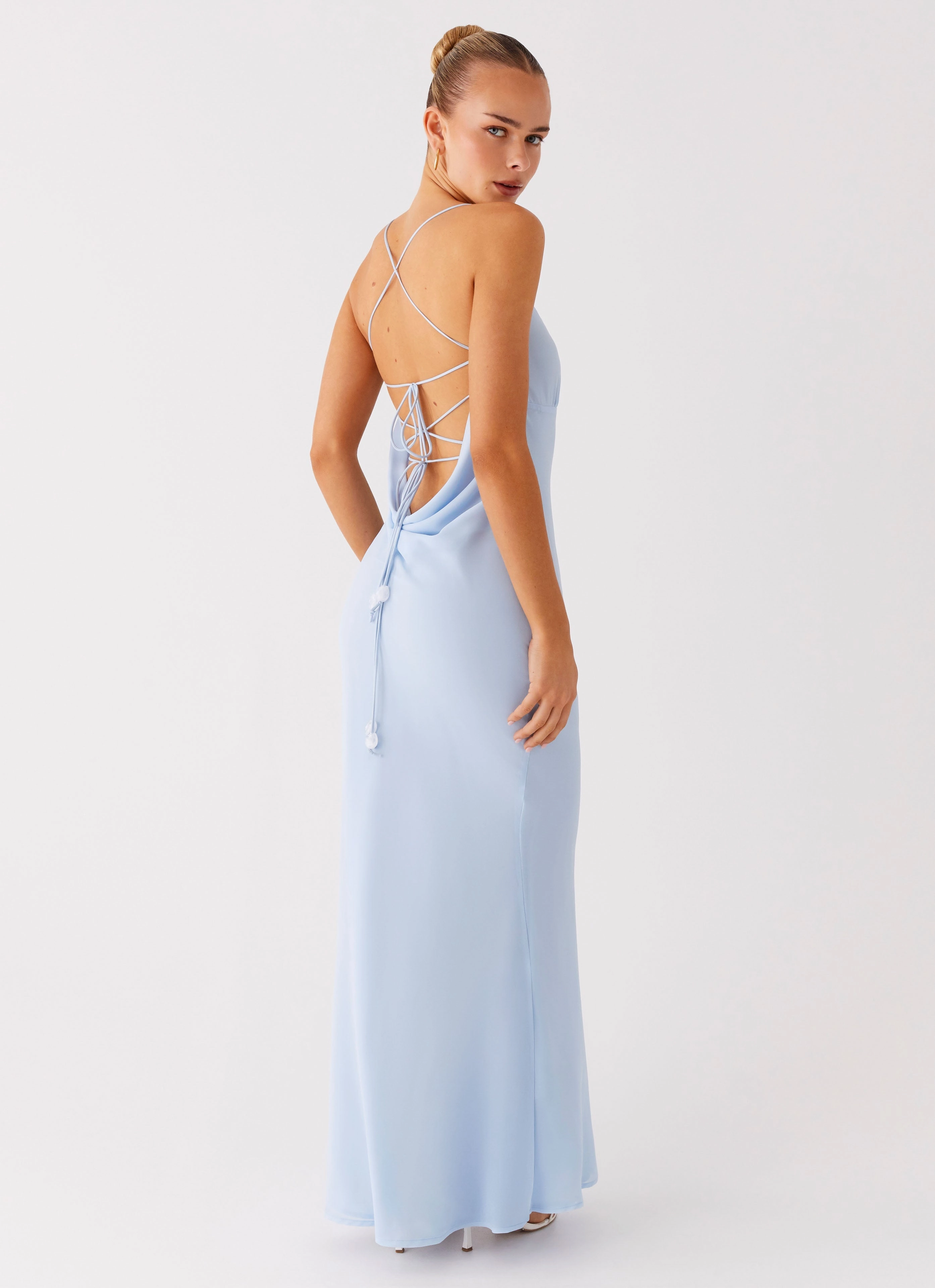 Floral design Minimal Outfit Cabello Maxi Dress - Pale Blue