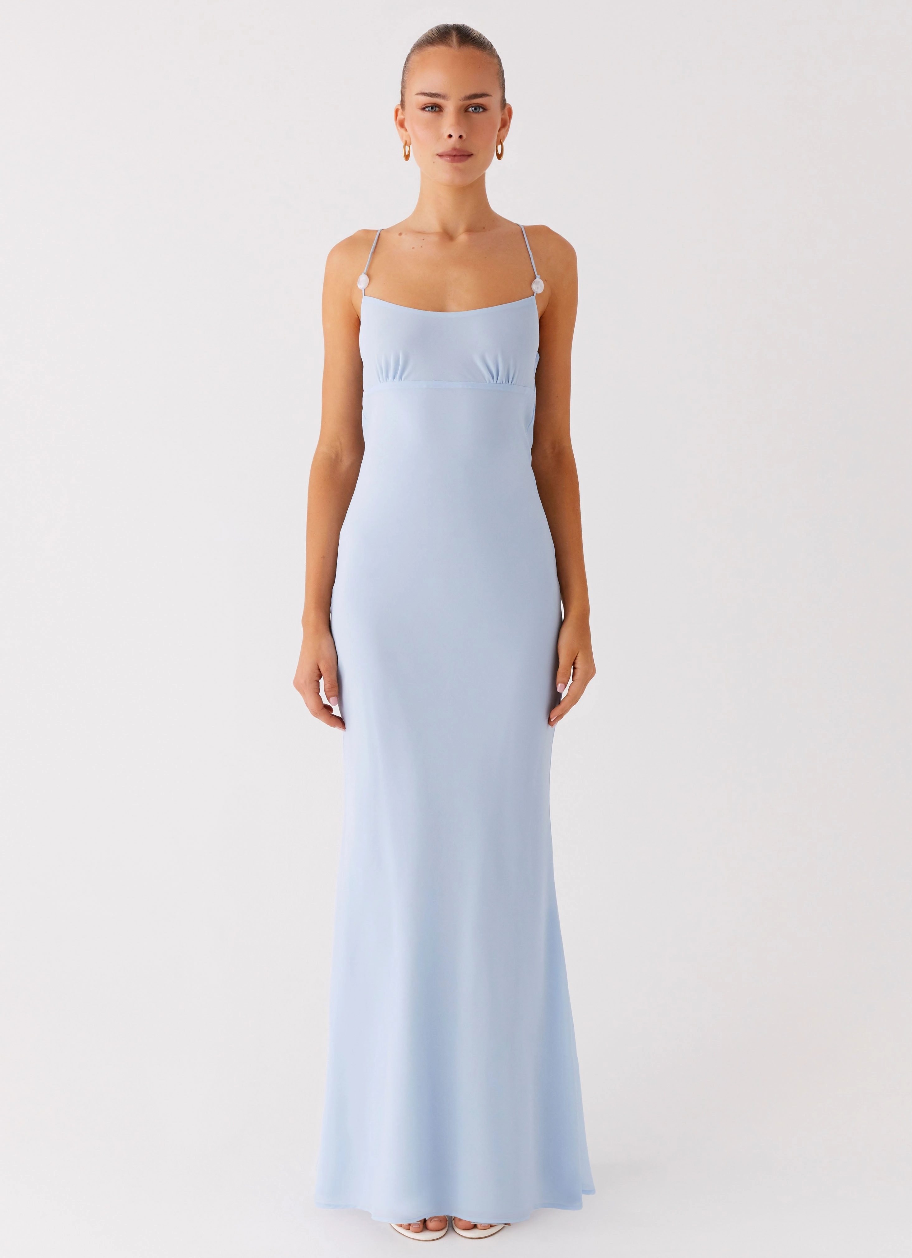 Cabello Maxi Dress - Pale Blue Fit Focused Minimal Mood
