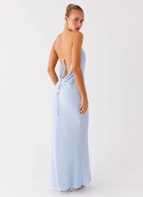 Fall Go Relax Feel Cabello Maxi Dress - Pale Blue