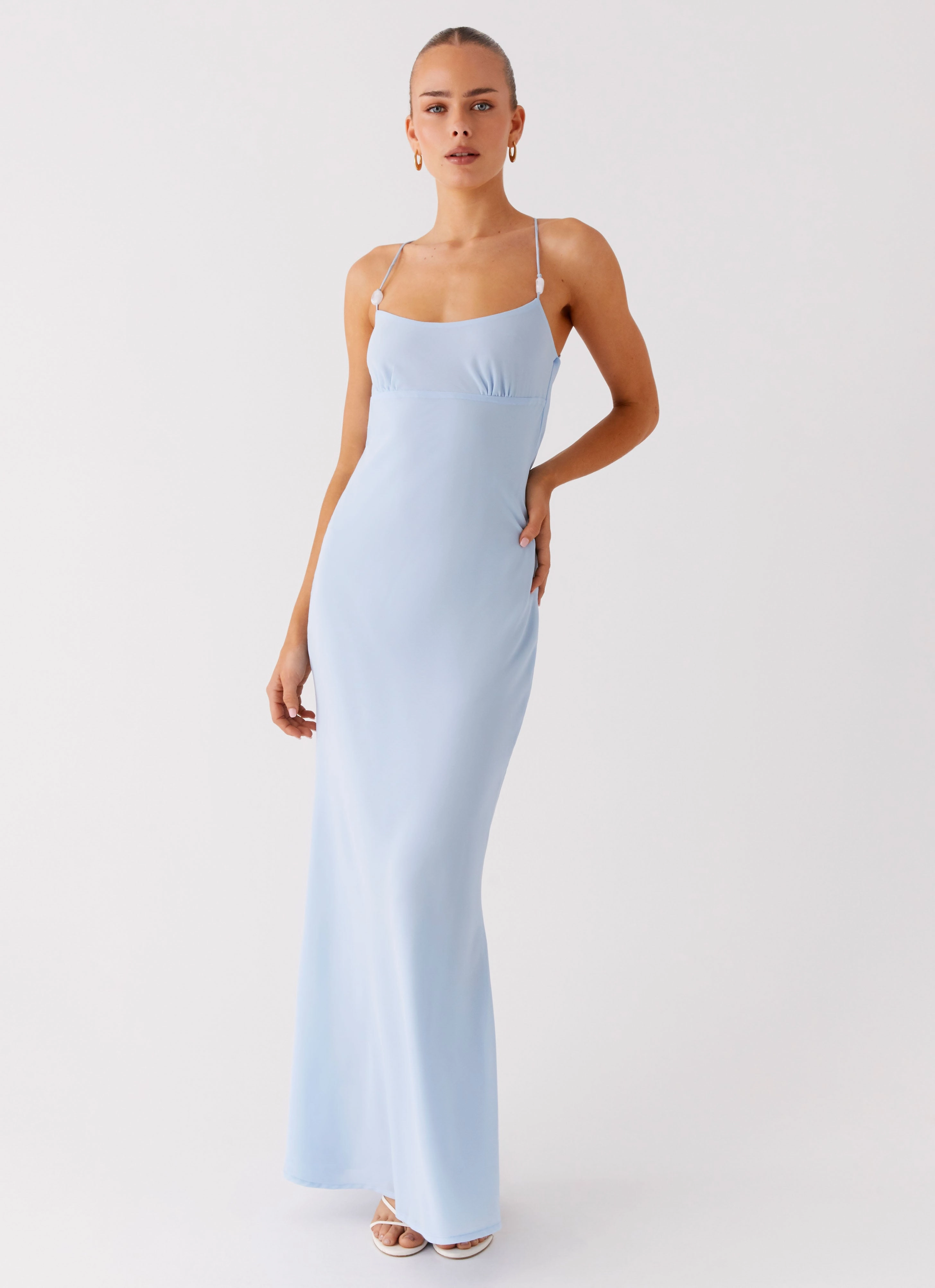 Mid layer Fall Layer Cabello Maxi Dress - Pale Blue