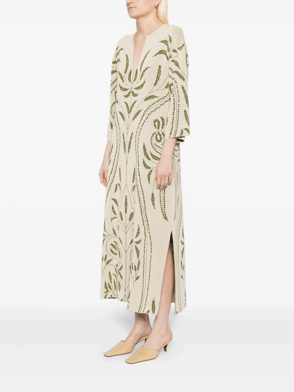 Agneto Dress in Garden Jacquard City Layers Cool Finish