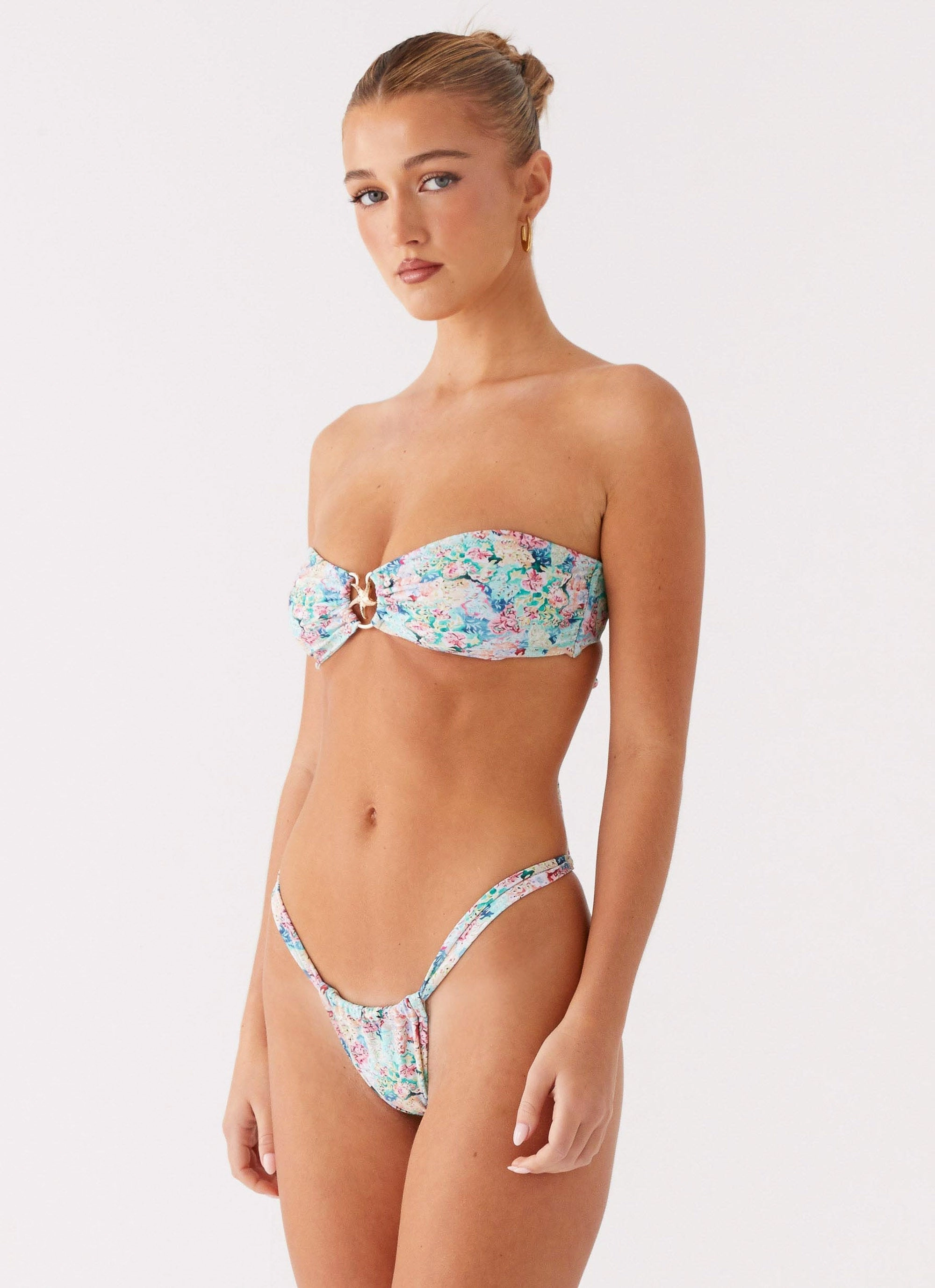 Airlie Scrunch Bikini Bottoms - Santorini Floral Summer Escape