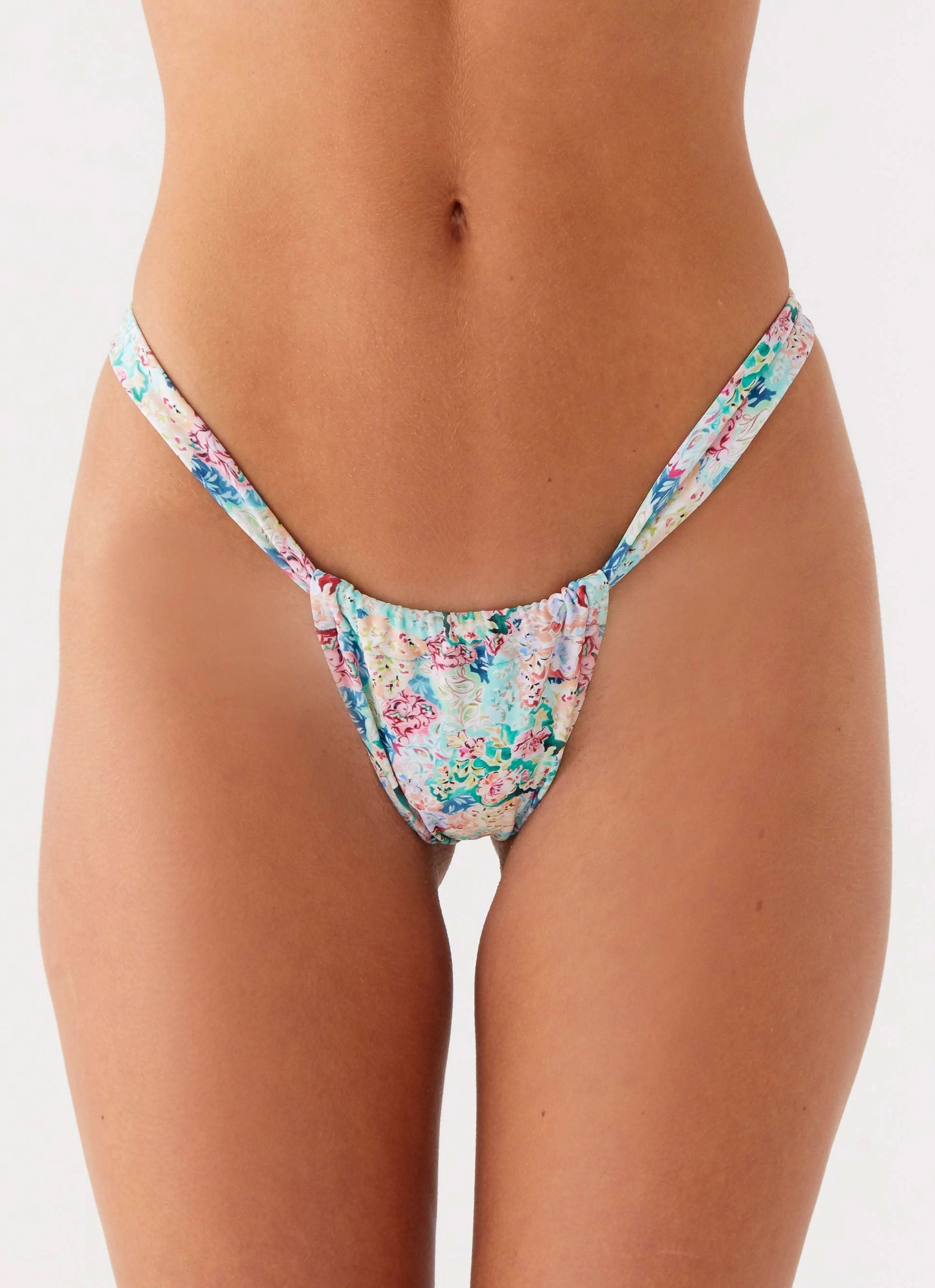 Airlie Scrunch Bikini Bottoms - Santorini Floral Silicone Grips Smooth inner lining