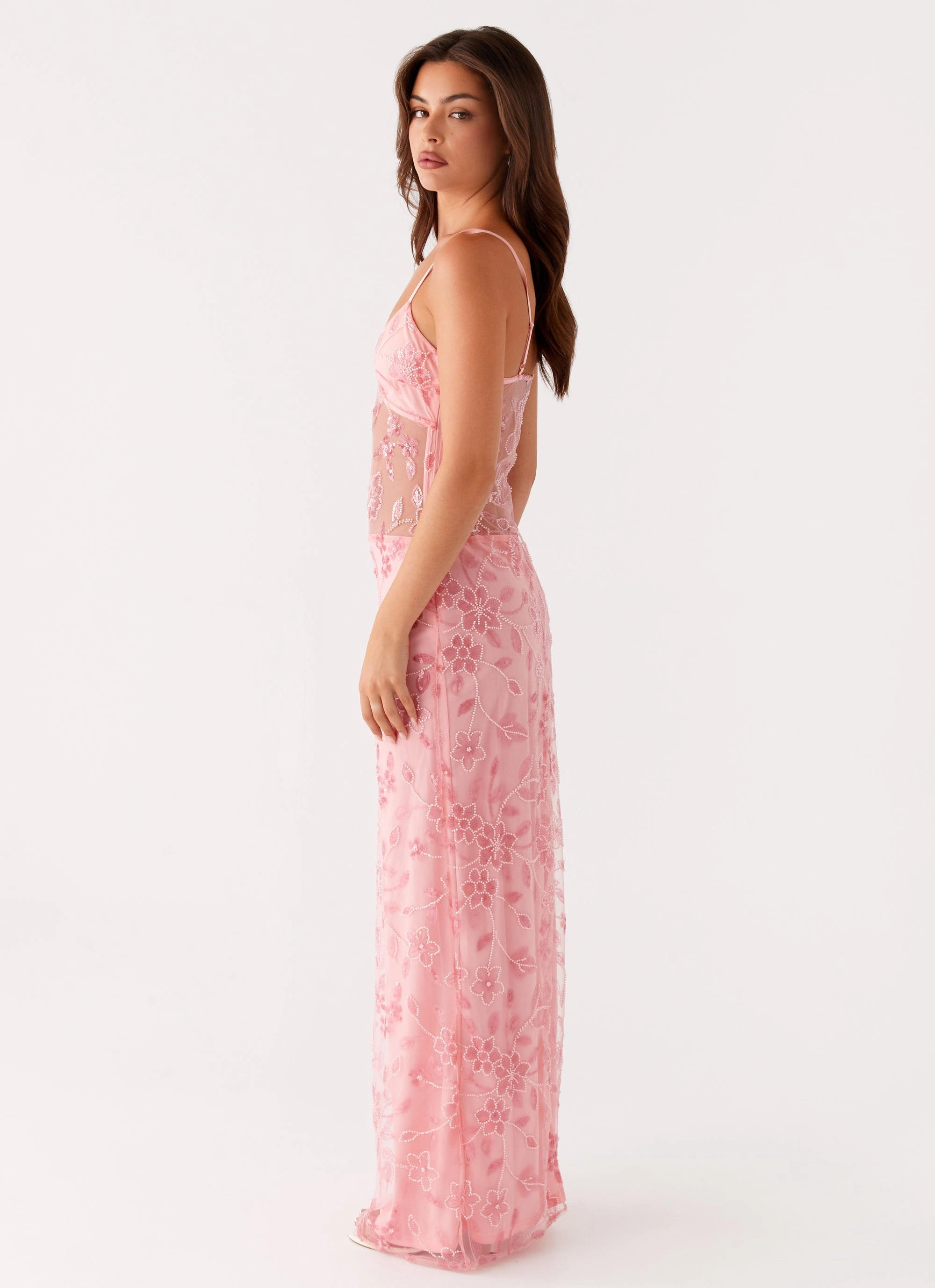 Mid Fit Smart Comfort Akira Beaded Maxi Dress - Pink Orange