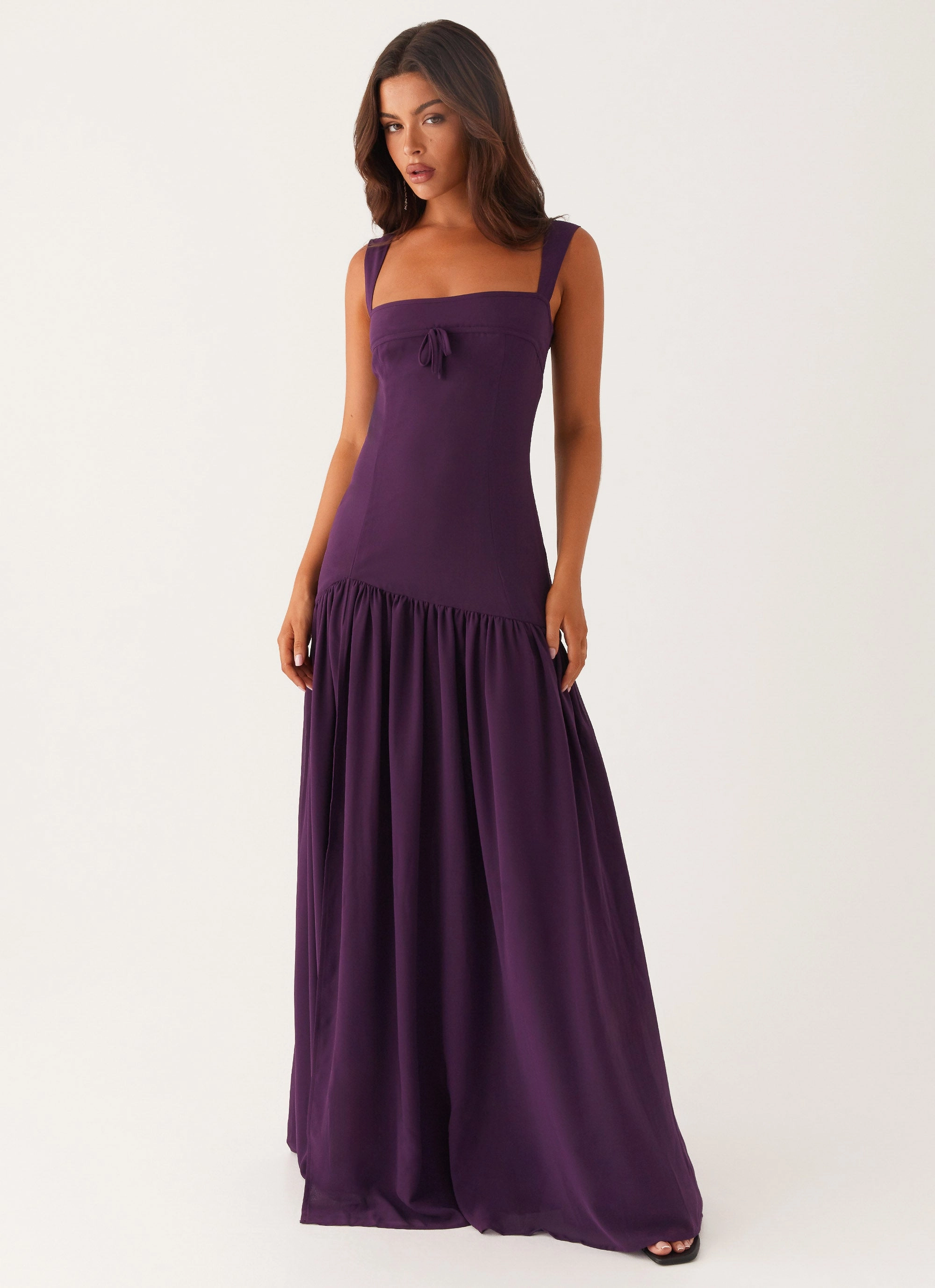 Alberta Maxi Dress - Mulberry Fresh Look Structured-Shape