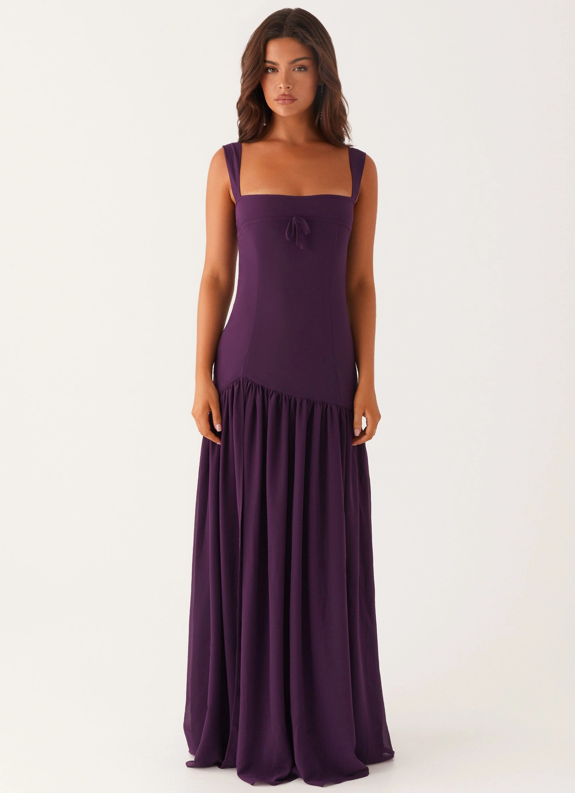 Side-Pocket Wrinkle-Free-Finish Alberta Maxi Dress - Mulberry