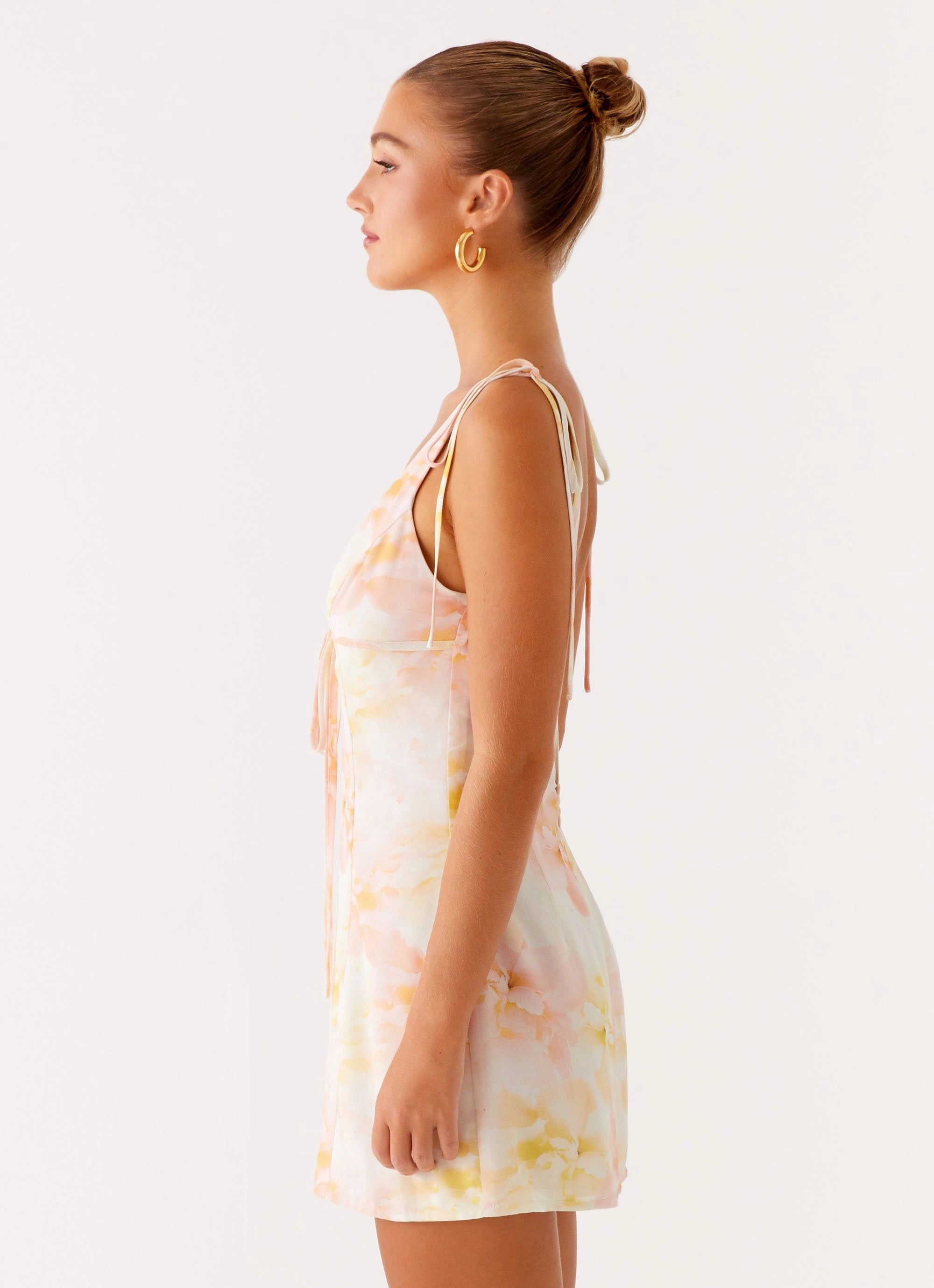 Soft color Cozy Cut Alden Mini Dress - Floral Print