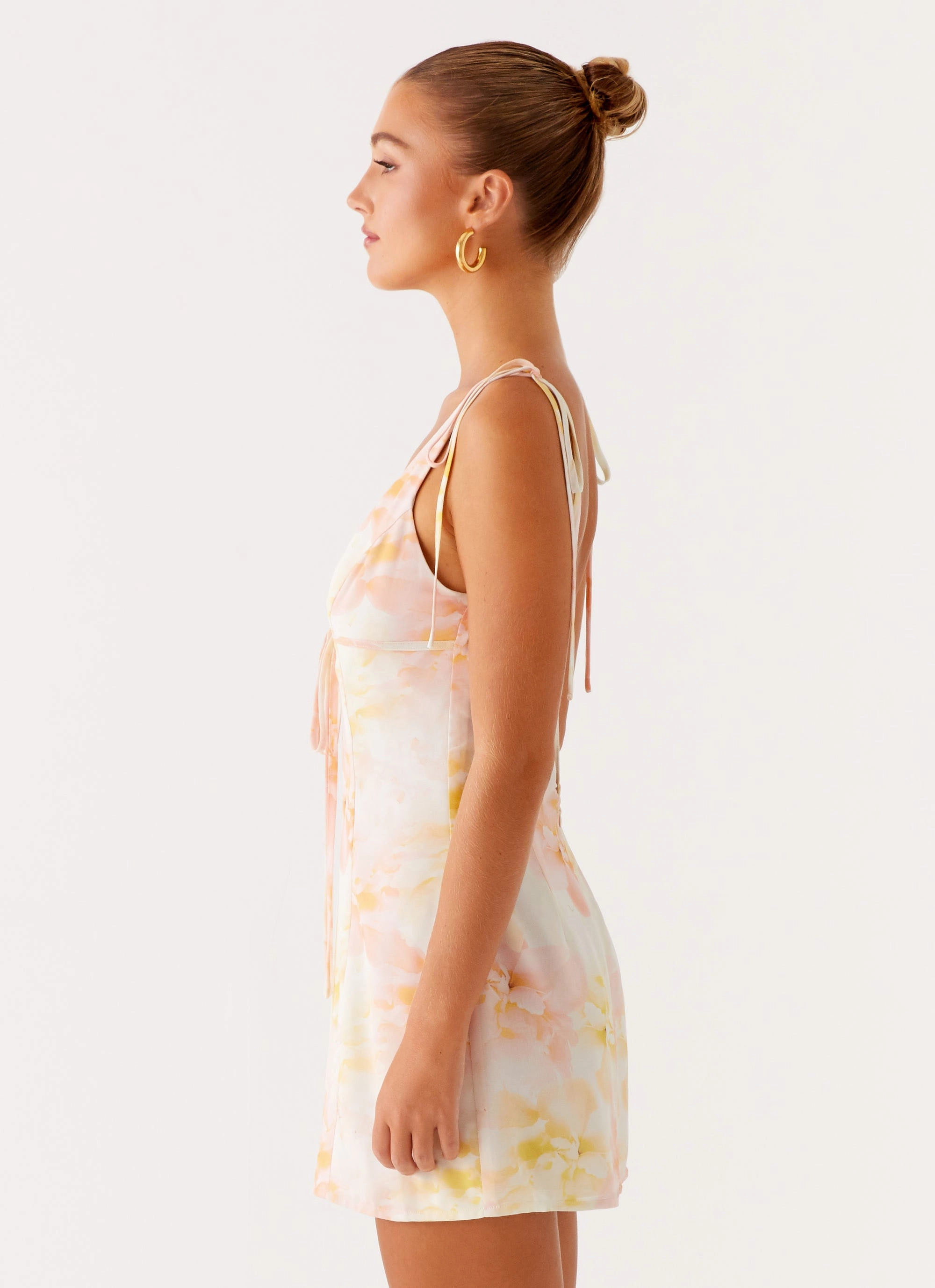 Delicate Tone Modern Soft Alden Mini Dress - Floral Print