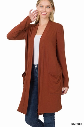 Alesia Slouchy Pocket Open Cardigan S-XL LaserCut Edges