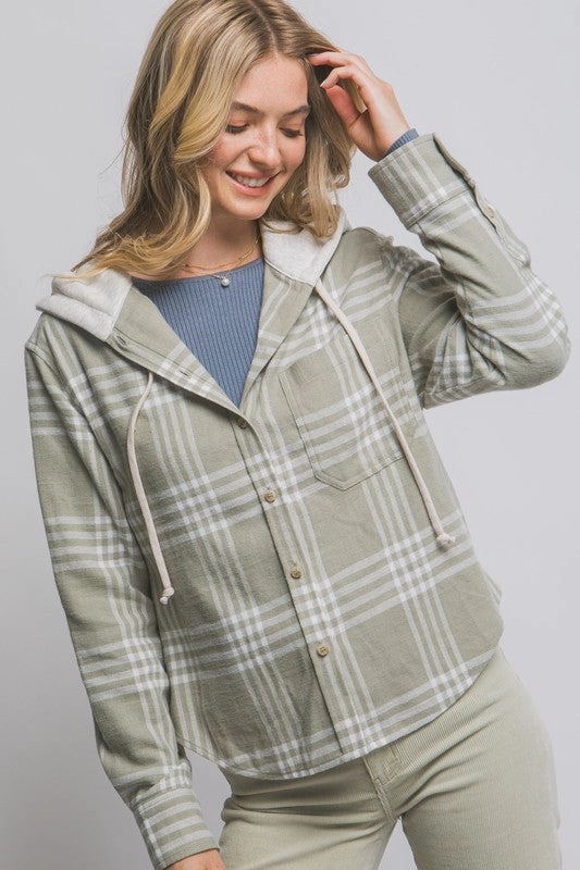 Eco Friendly Production mining Alex Hooded Flannel Shirt