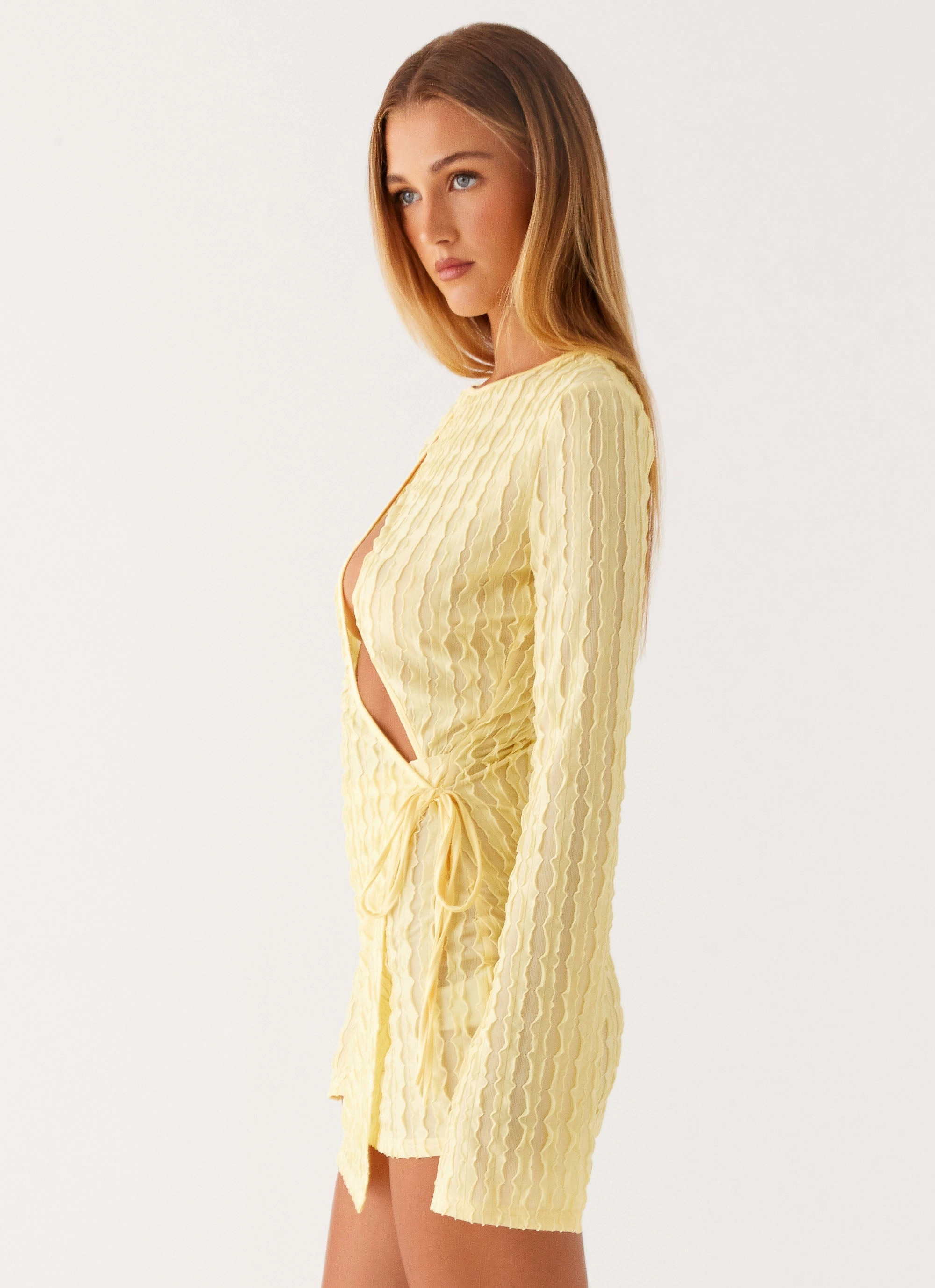 Shore Time Skin-friendly Alfie Mini Dress - Pastel Yellow
