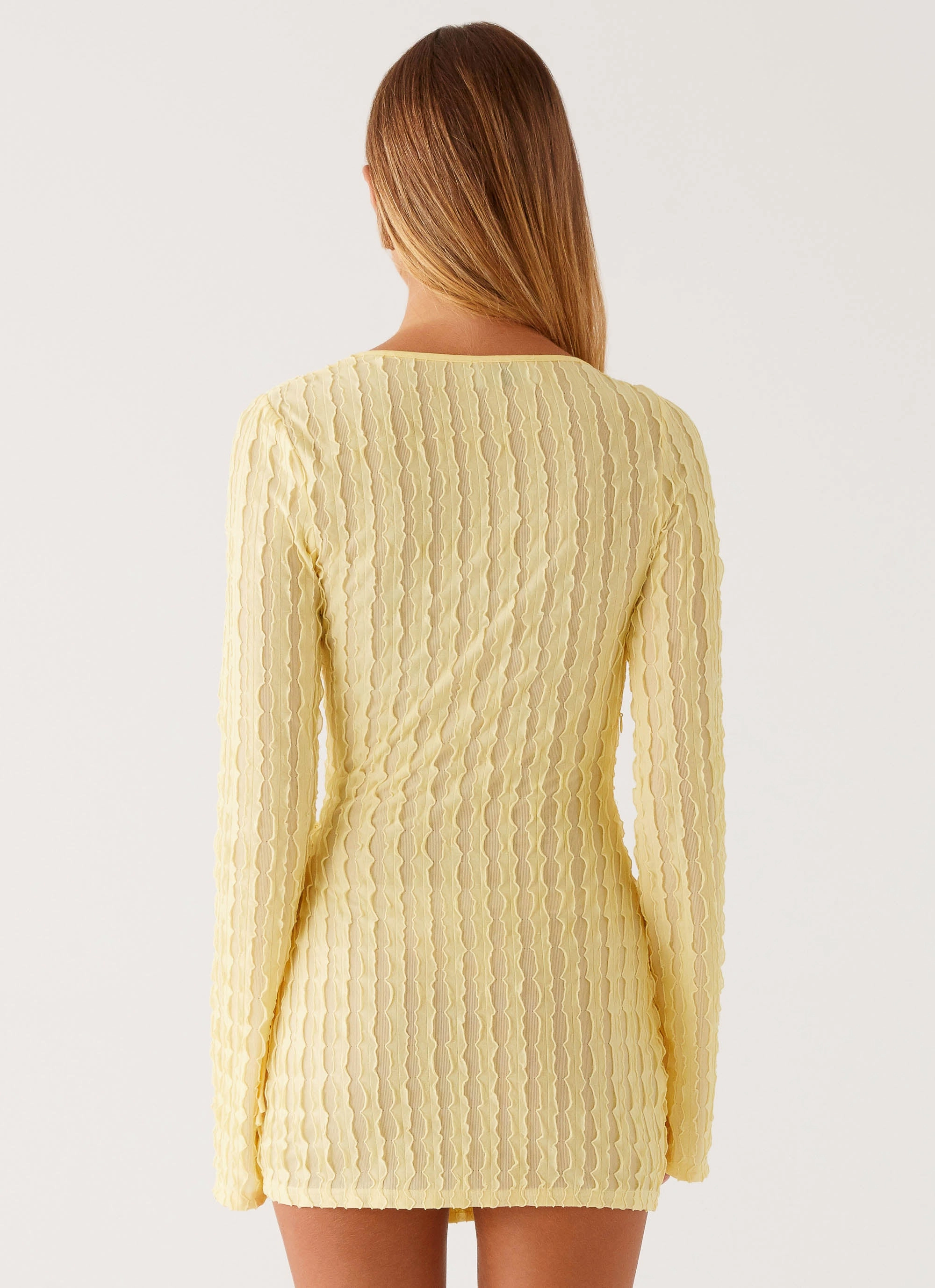 Alfie Mini Dress - Pastel Yellow Timeless Fit Look Warm Season