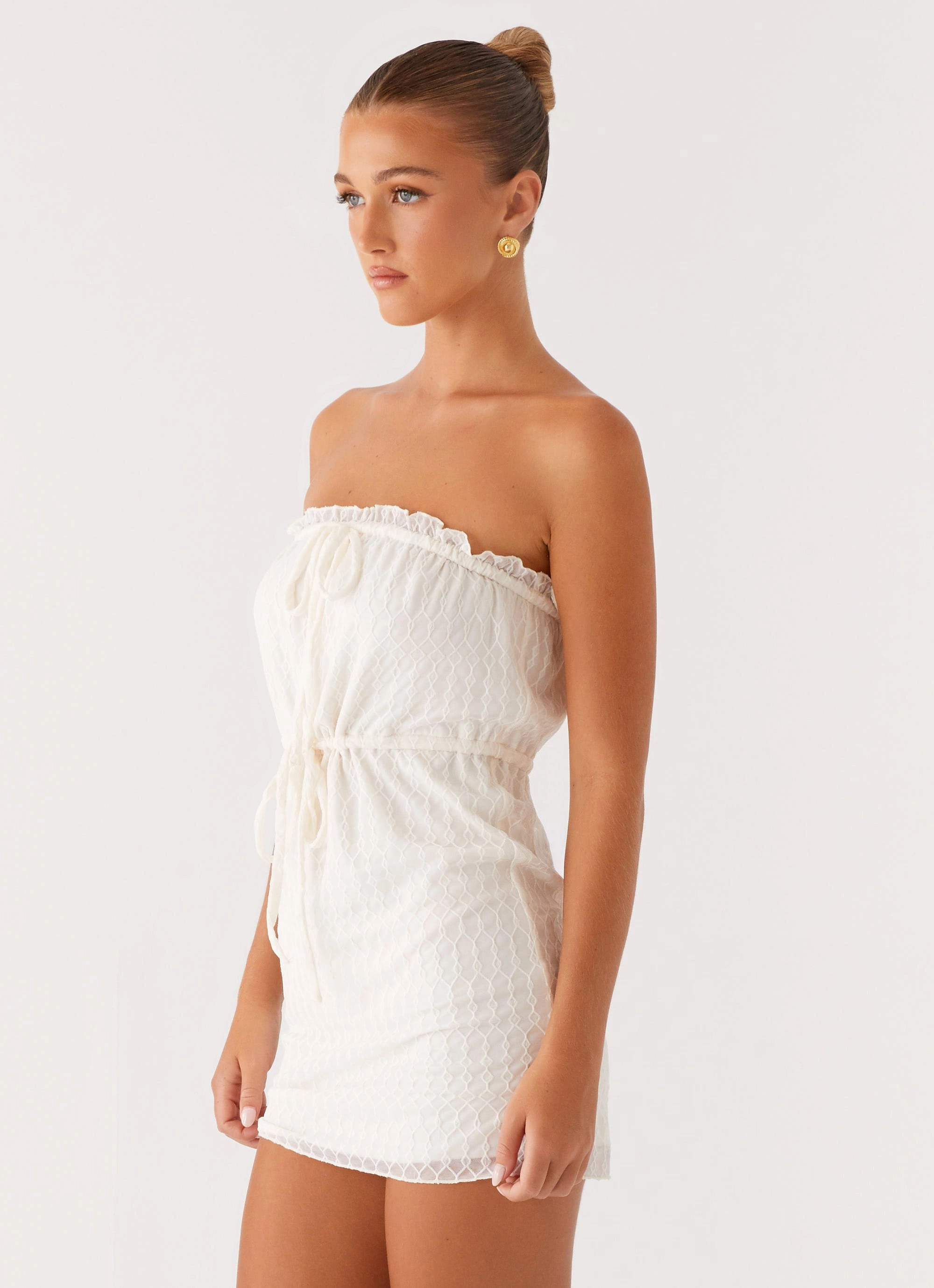 Chic Appeal Timeless Edge Alina Mini Dress - Ivory