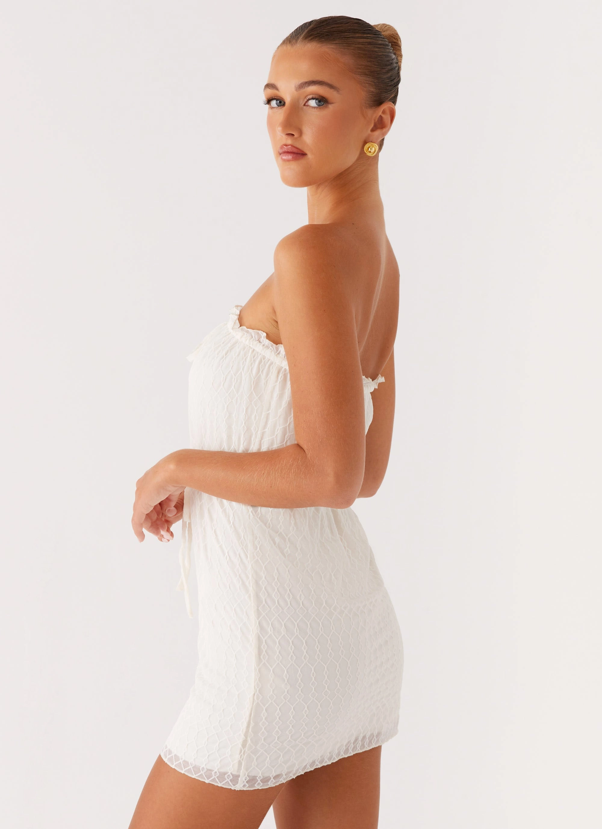 Relaxed-fit gown Cozy Layer Alina Mini Dress - Ivory