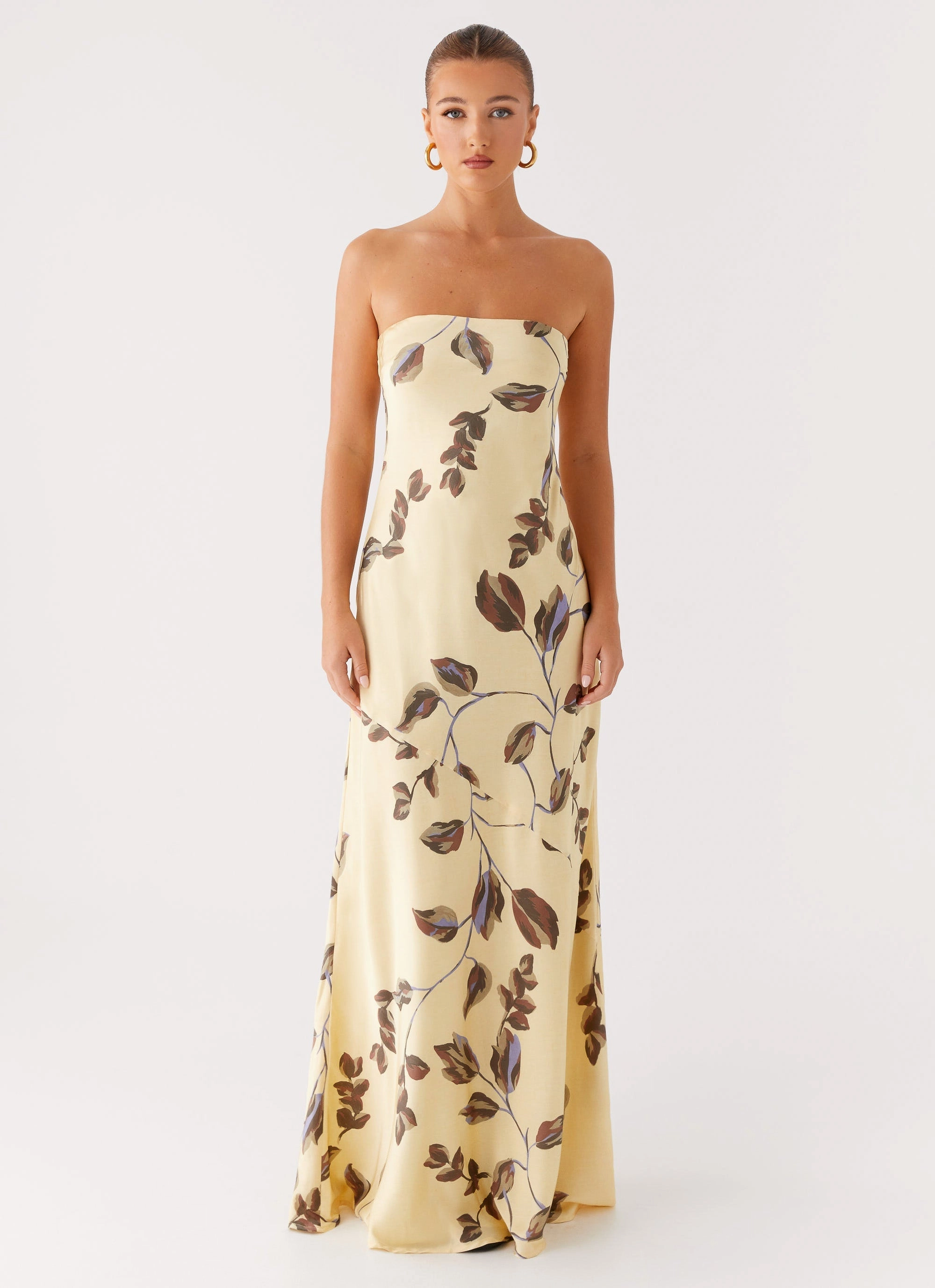 Alisa Strapless Maxi Dress - Buttercream Bliss Shine Moment