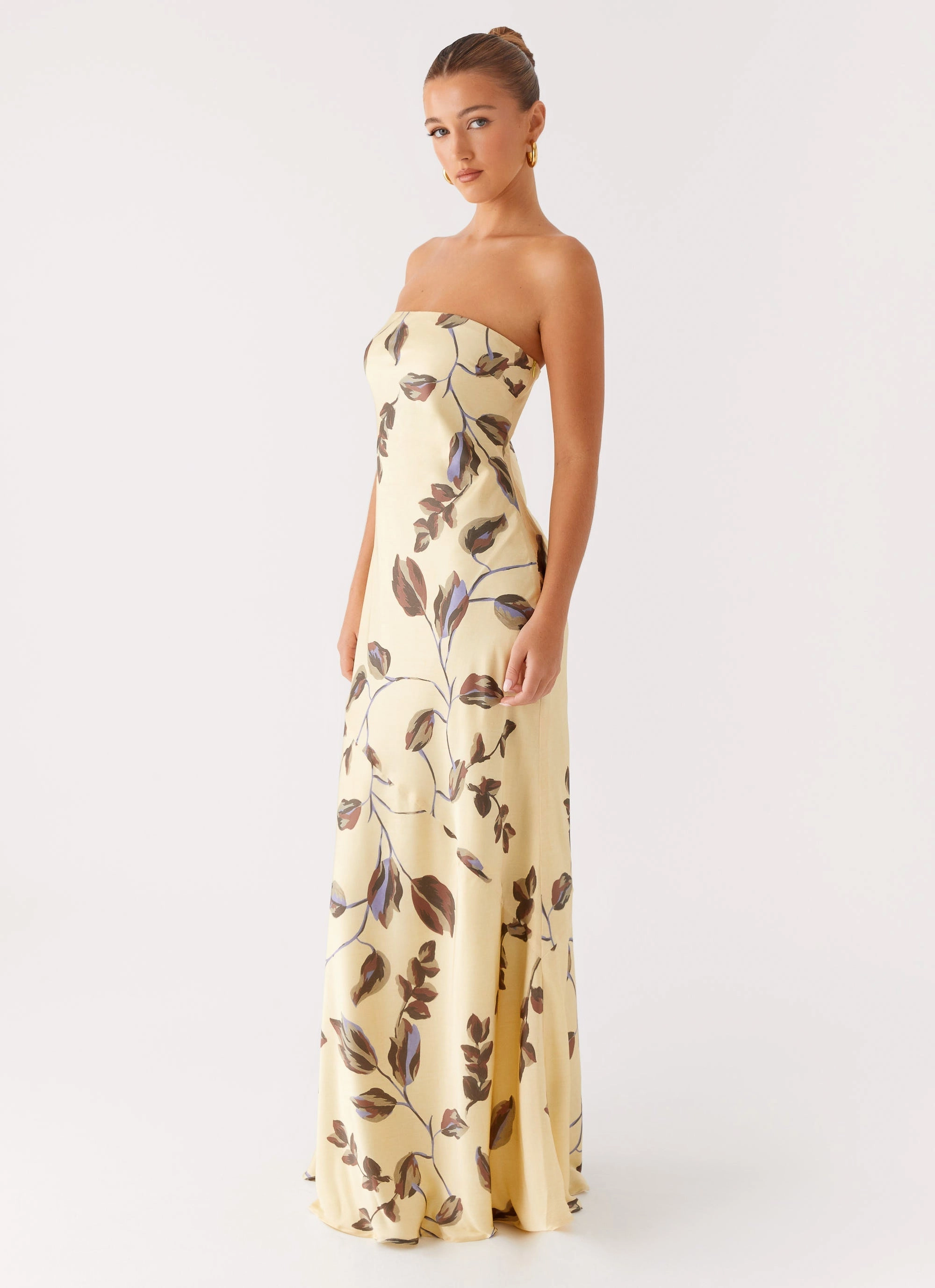 Fashion Look Easy Comfort Look Alisa Strapless Maxi Dress - Buttercream Bliss