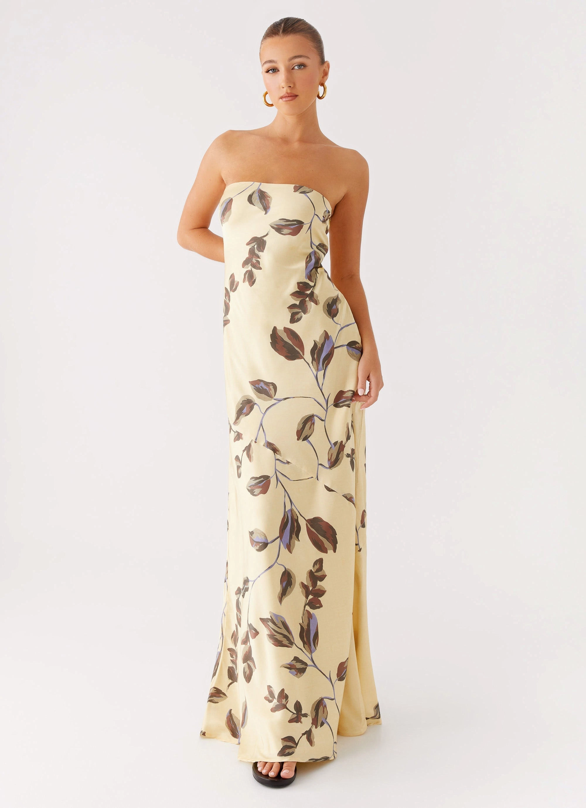 Picture Perfect Alisa Strapless Maxi Dress - Buttercream Bliss