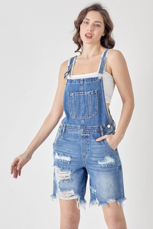 rayon fabric Day Out Bettie Bermuda Overalls S-XL