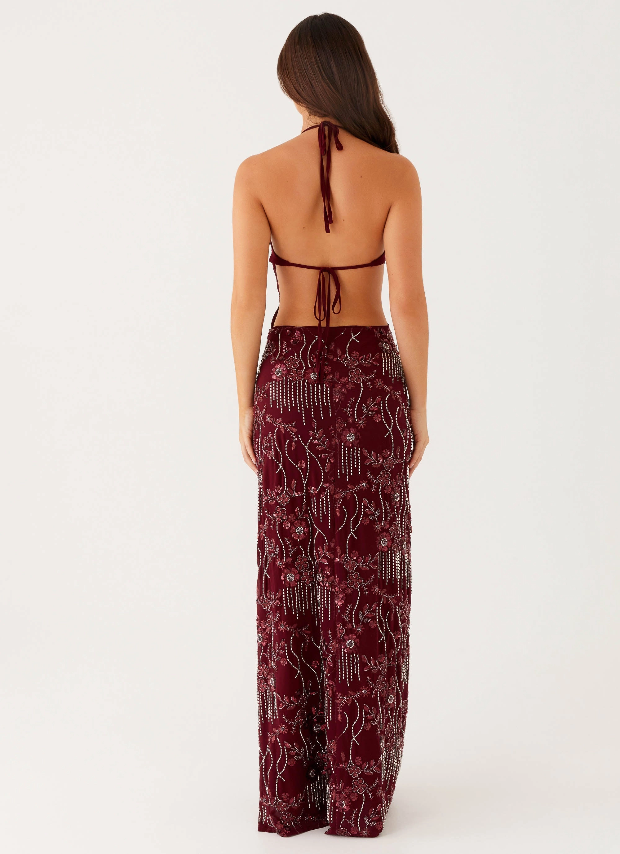 All For Love Maxi Dress - Burgundy Lightweight Fit