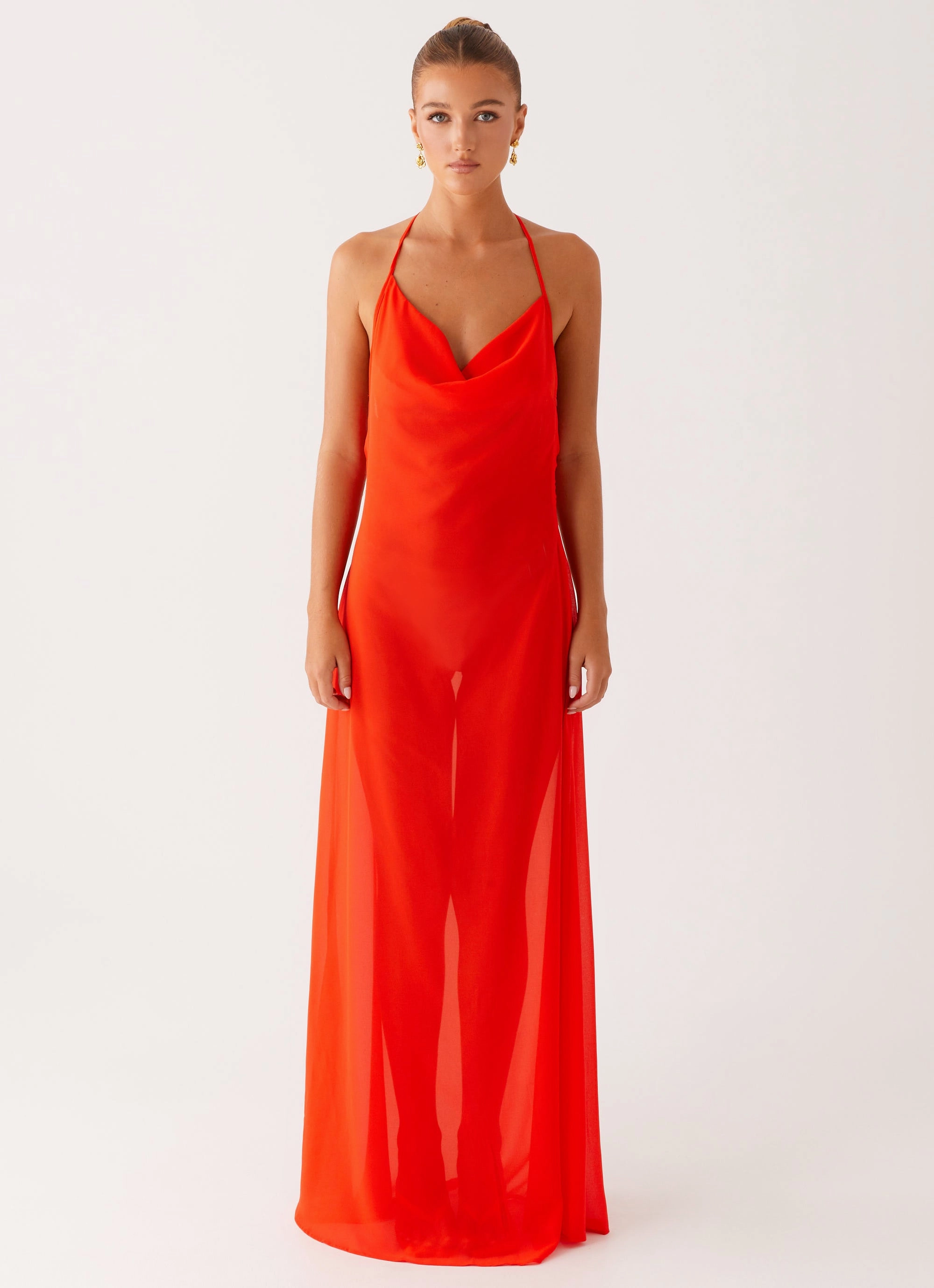 Bold Structure Fantasy Maxi Dress - Orange